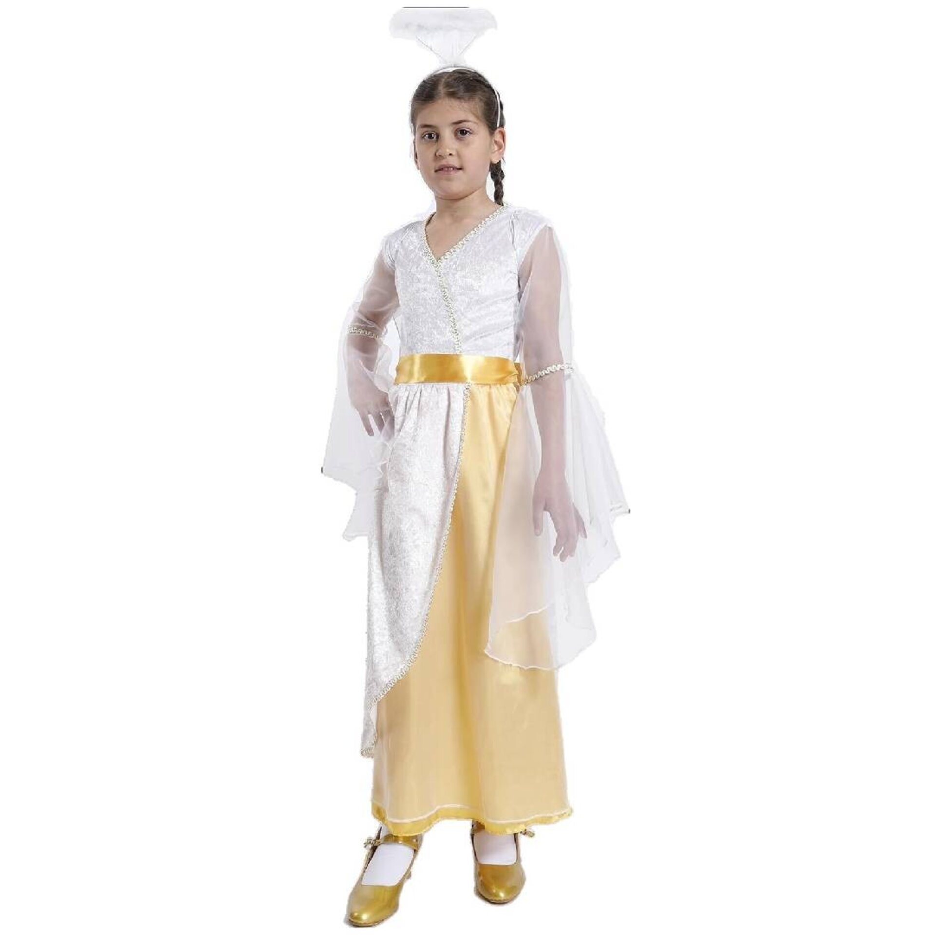 Disfraz Ángel Celestial Niña - Blanco y Dorado (Tallas 3-12 años) - 5