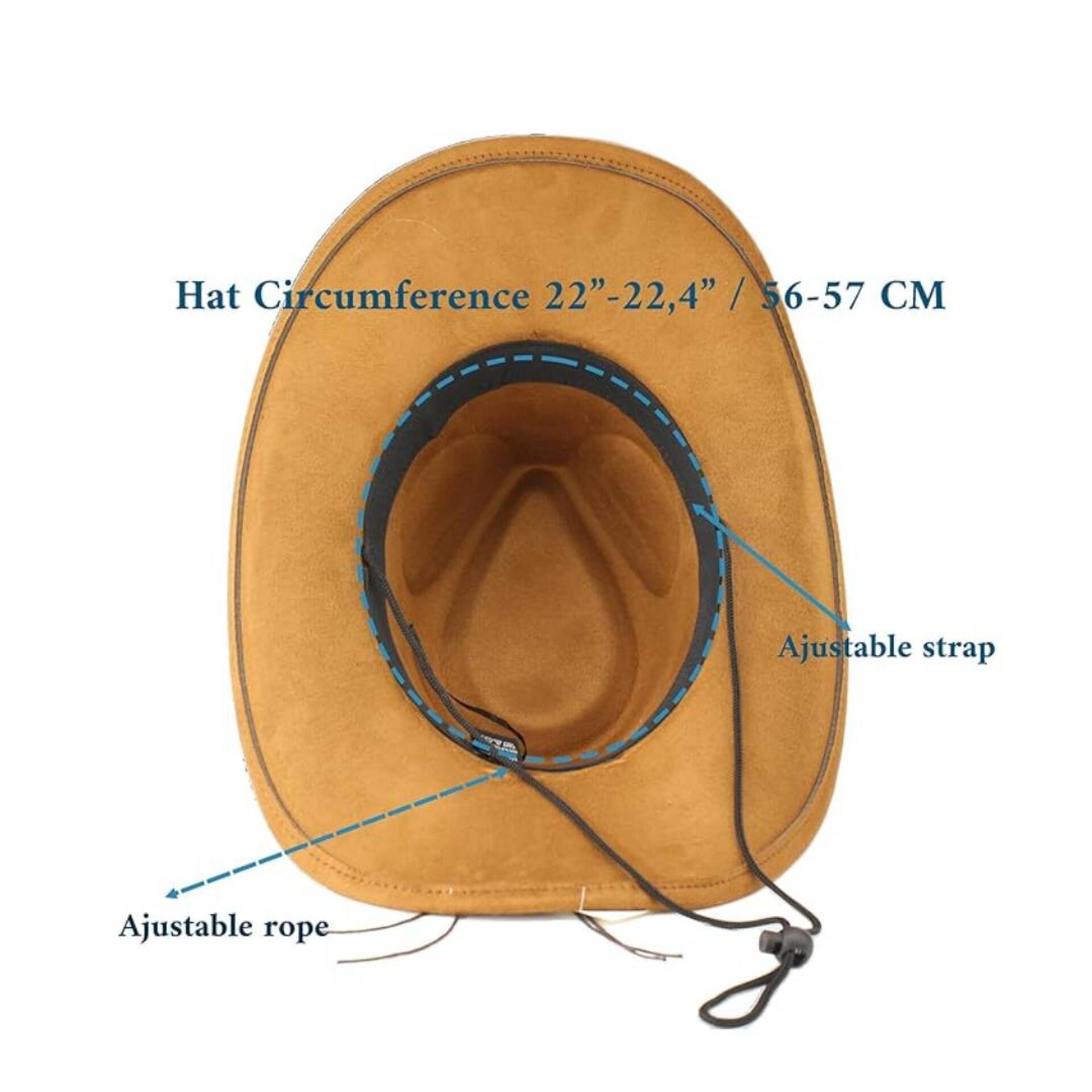 Sombrero Vaquero Cowboy Cowgirl Western Rodeo Unisex para adulto Beige - 3