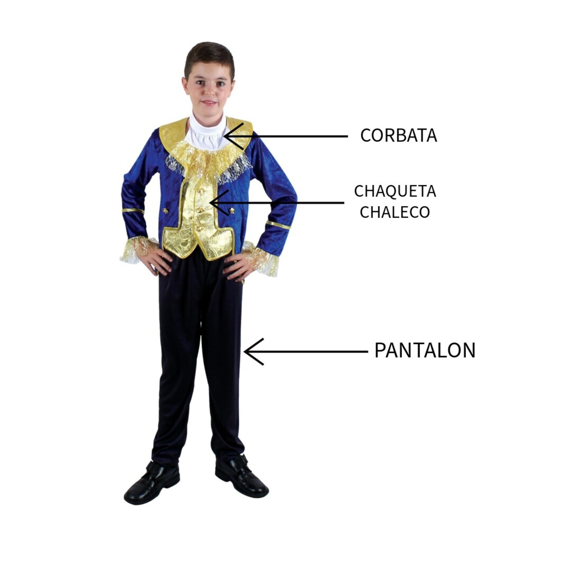 Disfraz Príncipe Bestia Niños Rey Azul Cuento de Hadas La Bella y la Bestia - 2