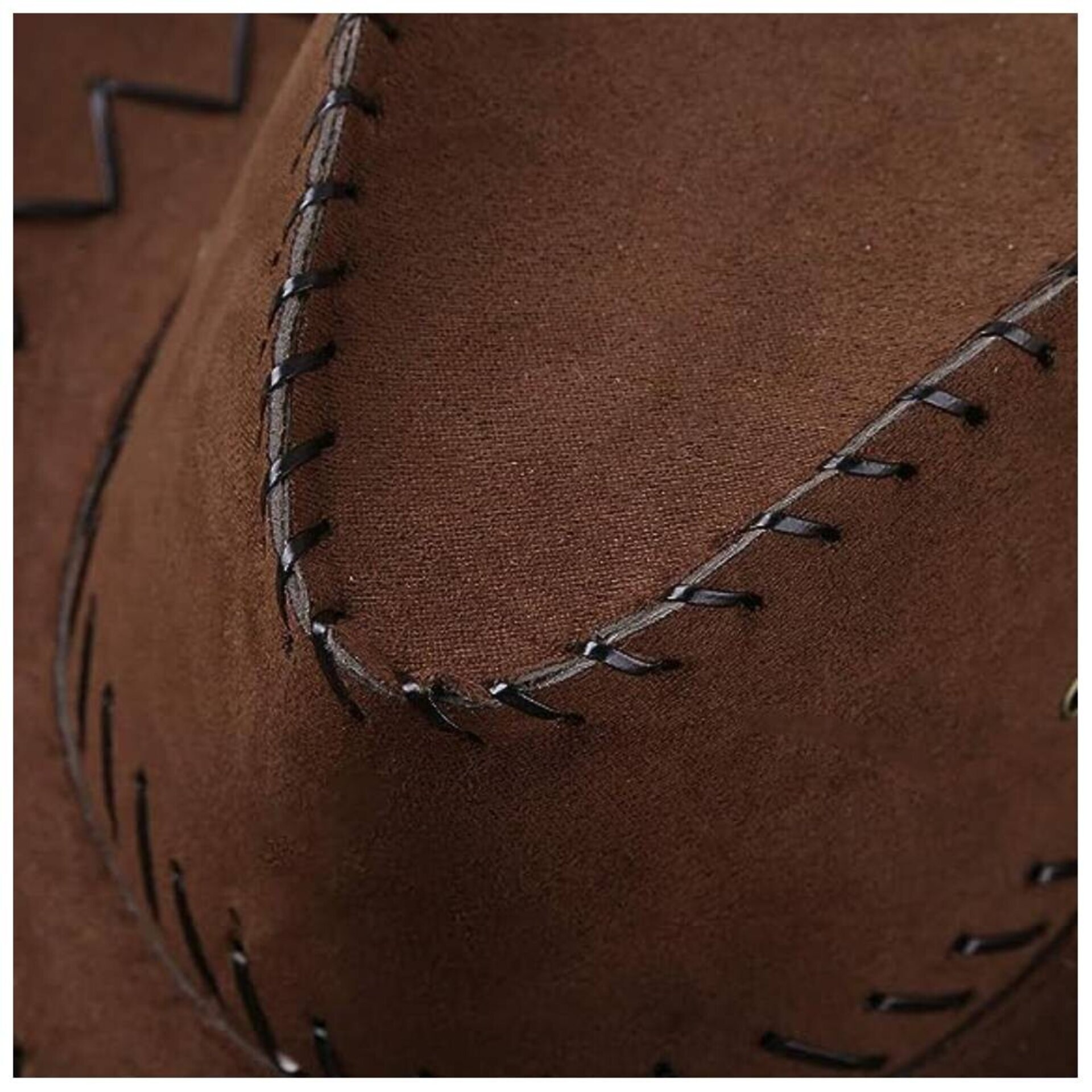 Sombrero Vaquero Marrón con Bandana pañuelo estampado para Adulto - 3