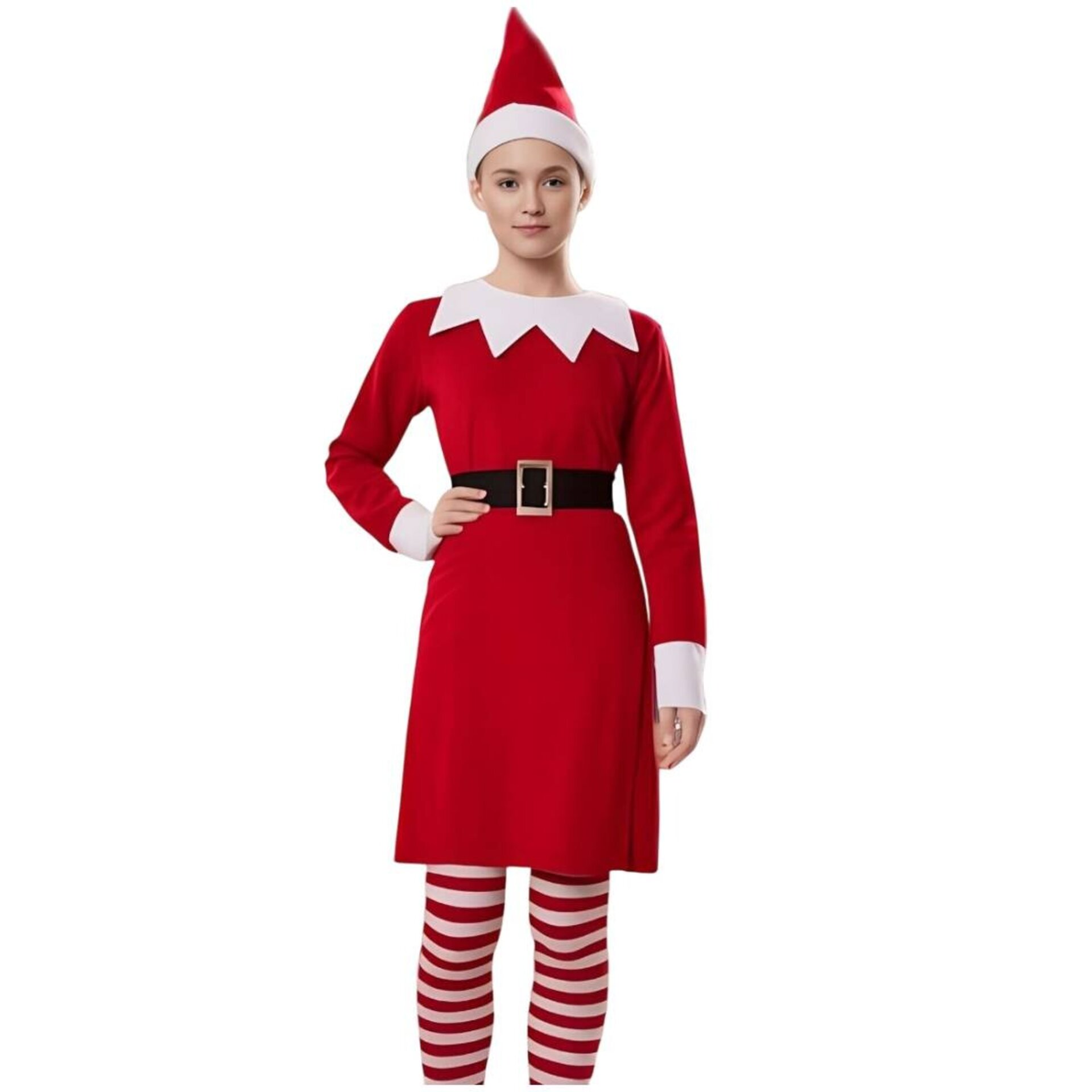 Disfraz Elfo rojo Elegante - Conjunto rojo navideño para Mujer | Fiesta Navidad - 3