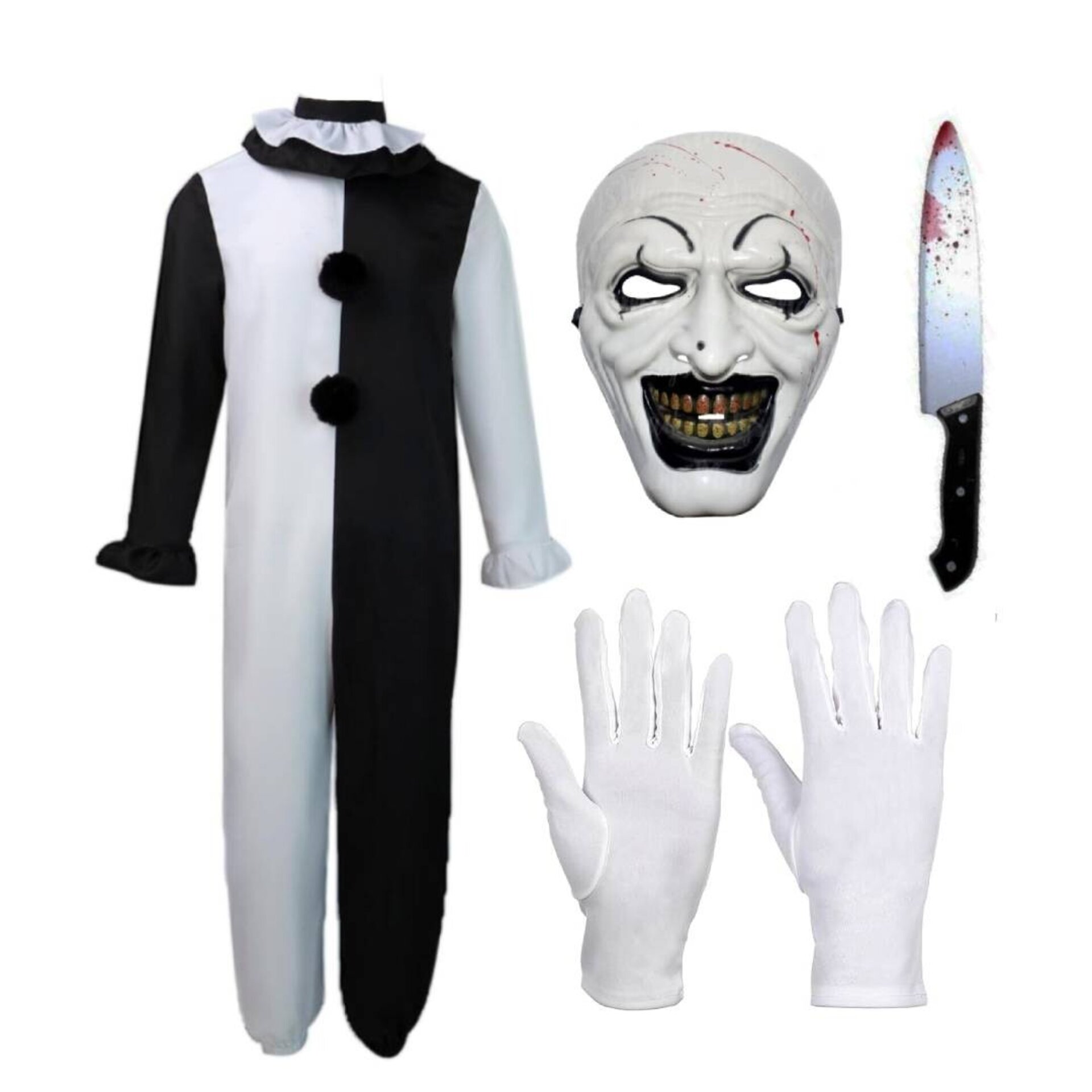 Disfraz Terrifier payaso Asesino Traje Terror Adulto Fiesta Halloween Carnaval - 1