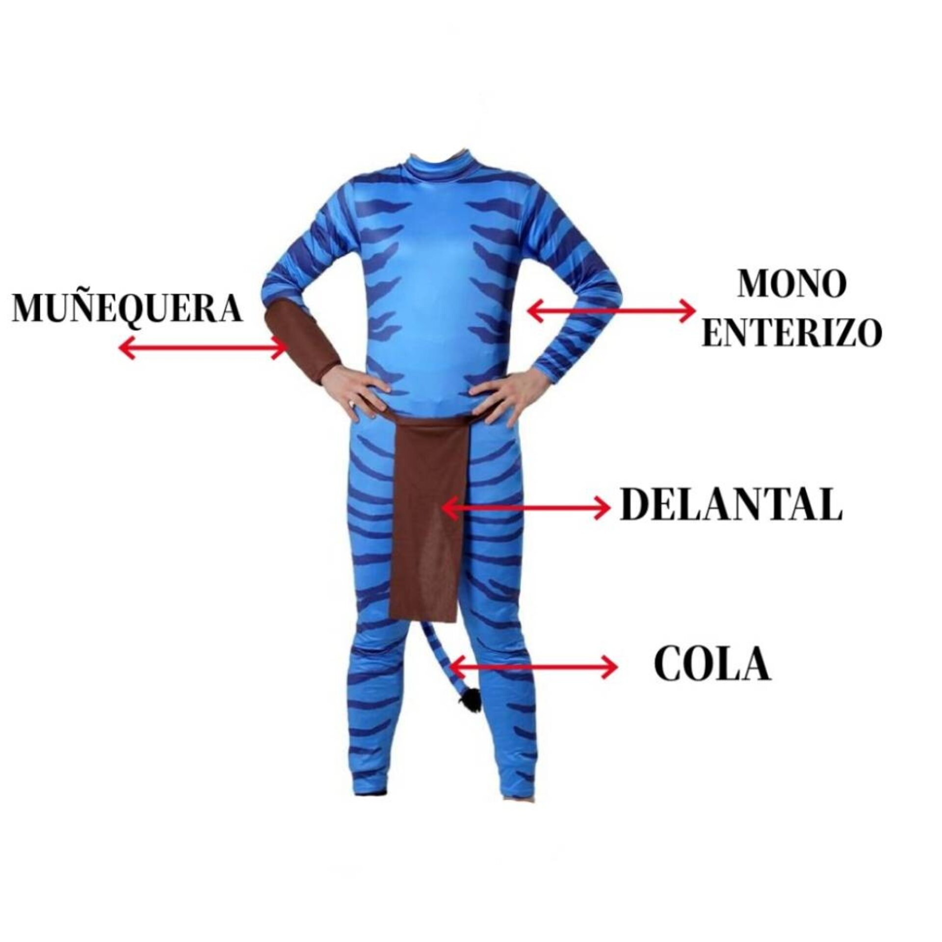 Disfraz Avatar Mujer Adulto - Mono Enterizo Guerrero Azul - Tribu Na'vi Pandora - 4