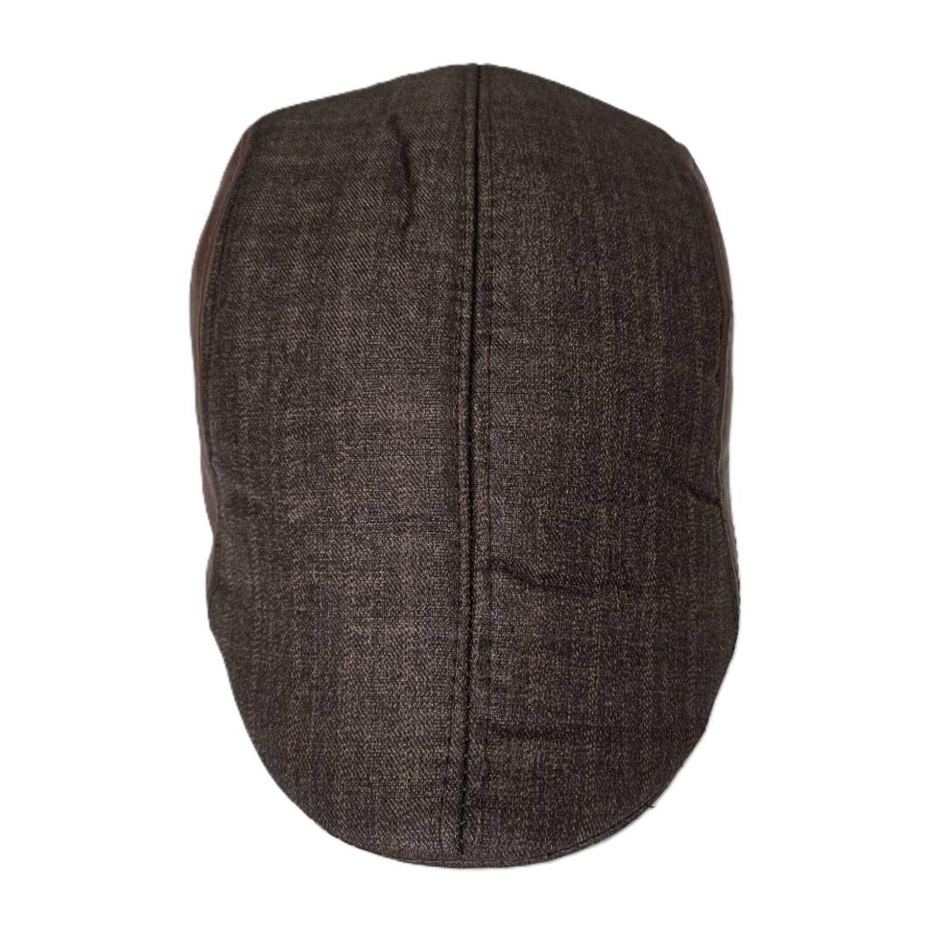 Boina Inglesa Hombre | Piel Sintética Marrón | Flat Cap Newsboy | Talla 58-59CM - 4