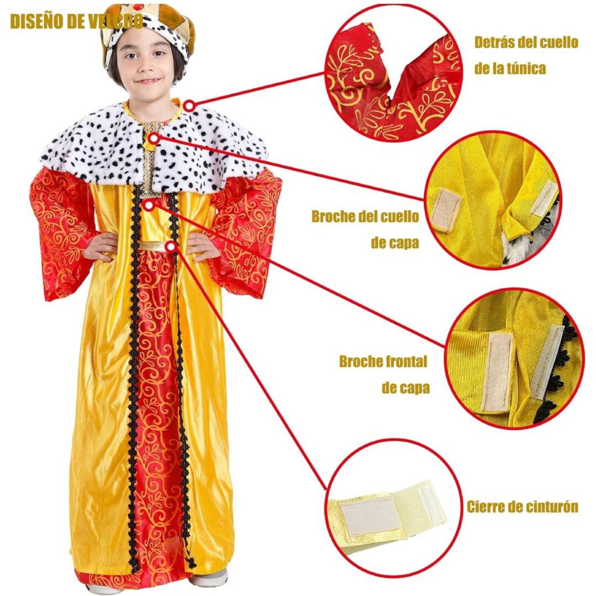 Disfraz Rey Mago Cabalgata de Reyes Regalos Navidad Traje Niños - 12