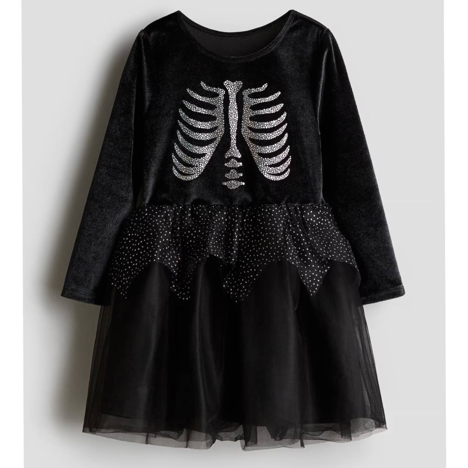 Disfraz Vestido Manga Larga Motivo Esqueleto cuello Redondo para niñas - 1