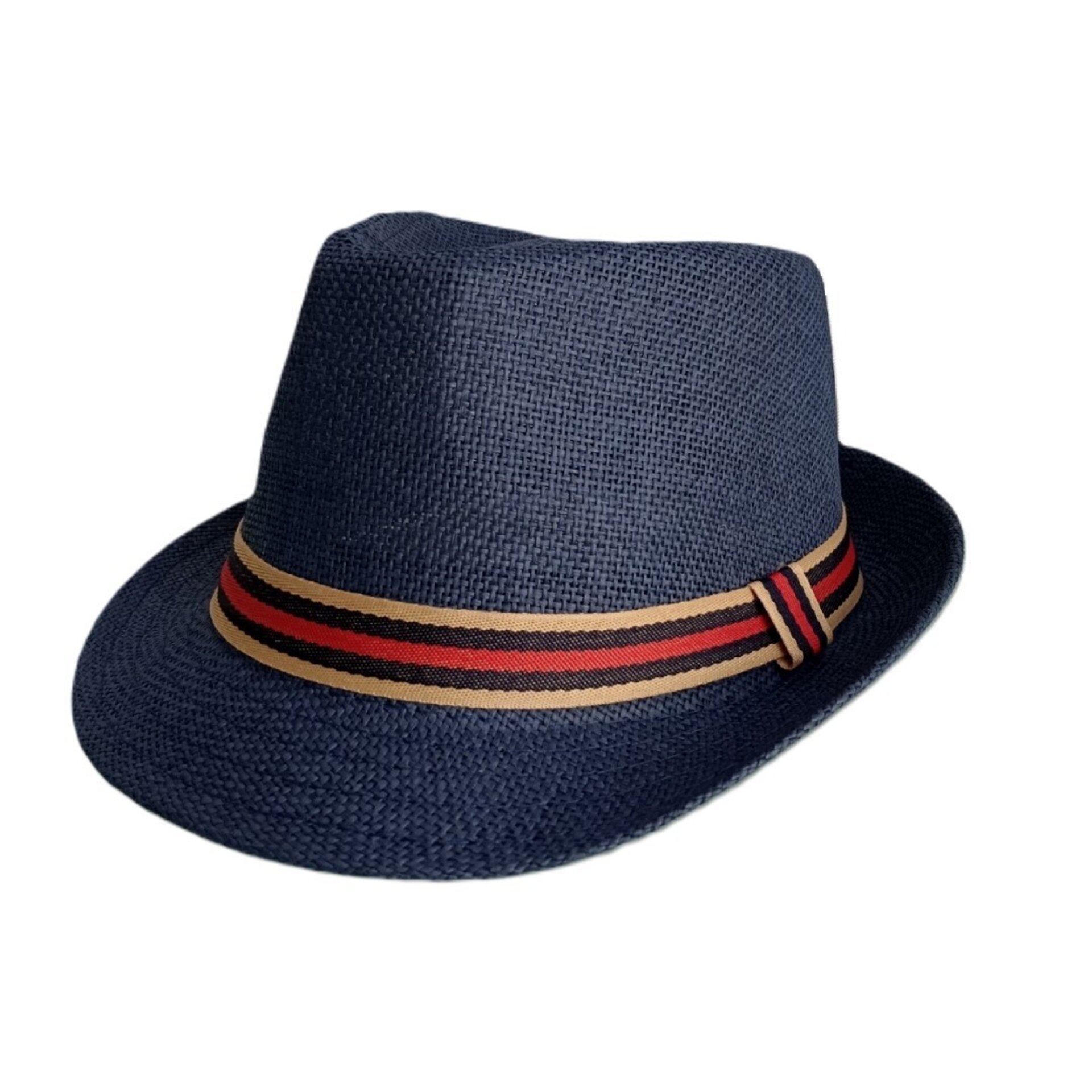 Sombrero Trilby Fedora Clásico Gorro Azul de Paja de Papel Adulto M/L - 5