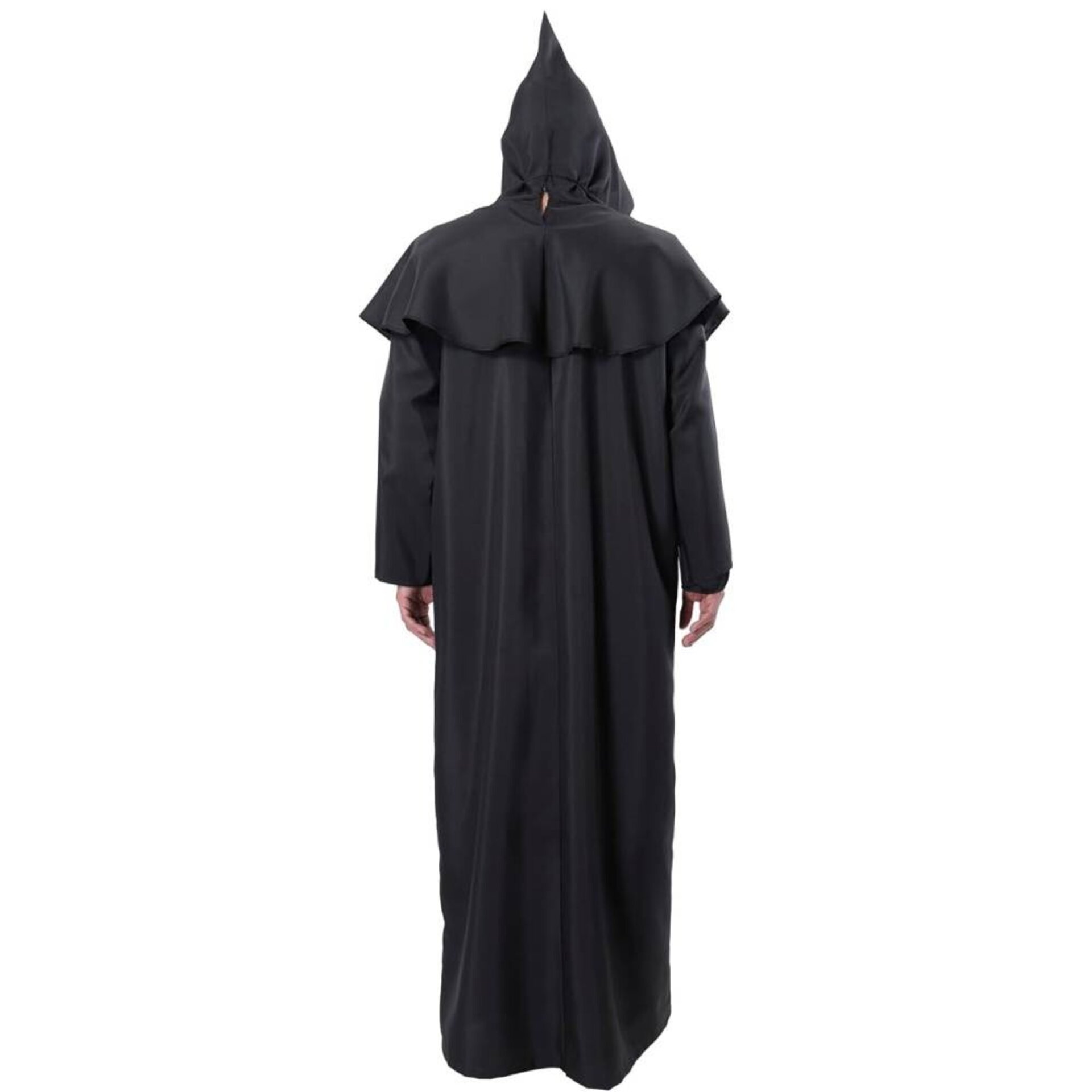 Disfraz Monje Negro Sacerdote Adulto | Túnica Medieval Encapuchada Cruz Cinturón - 2