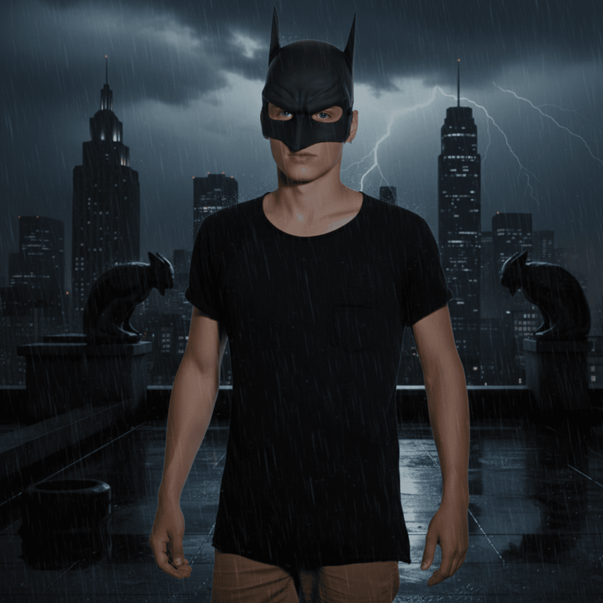 Máscara Batman para Niños Adulto Murciélago Careta Disfraz Halloween Carnaval - 7