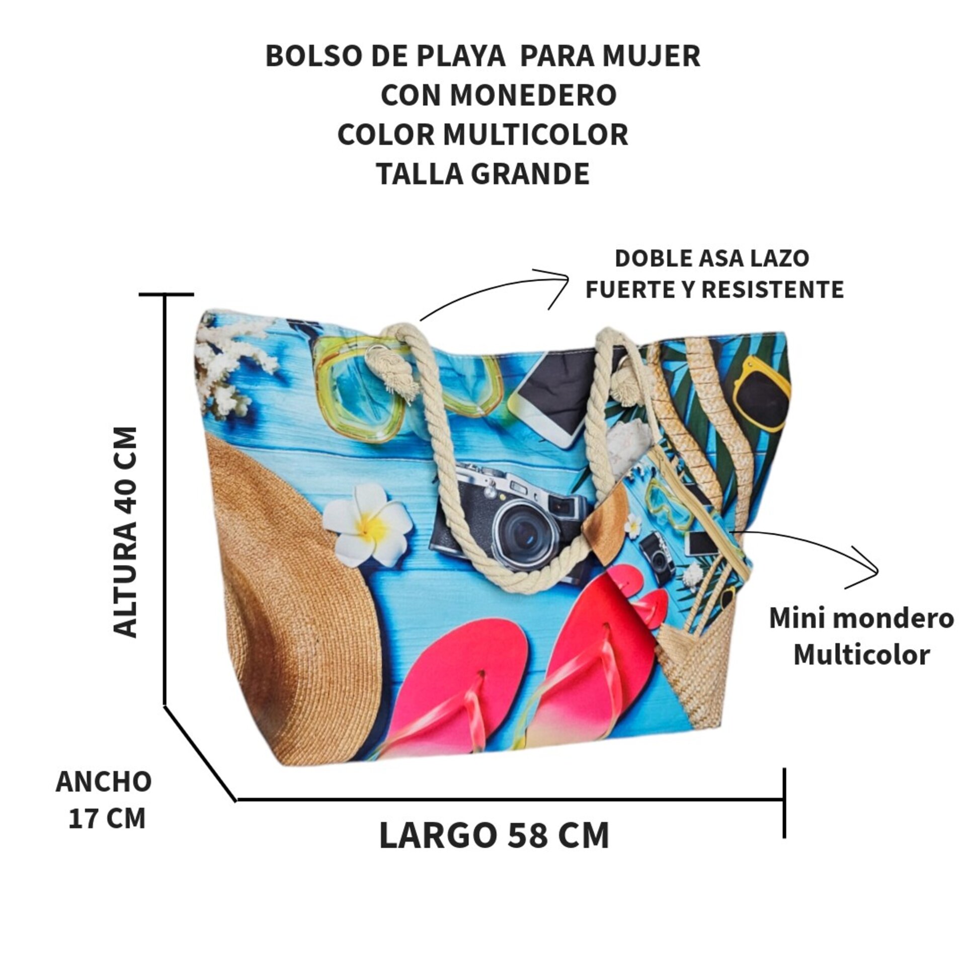 Bolso Shopper para Mujer con Monedero Muticolor - 3