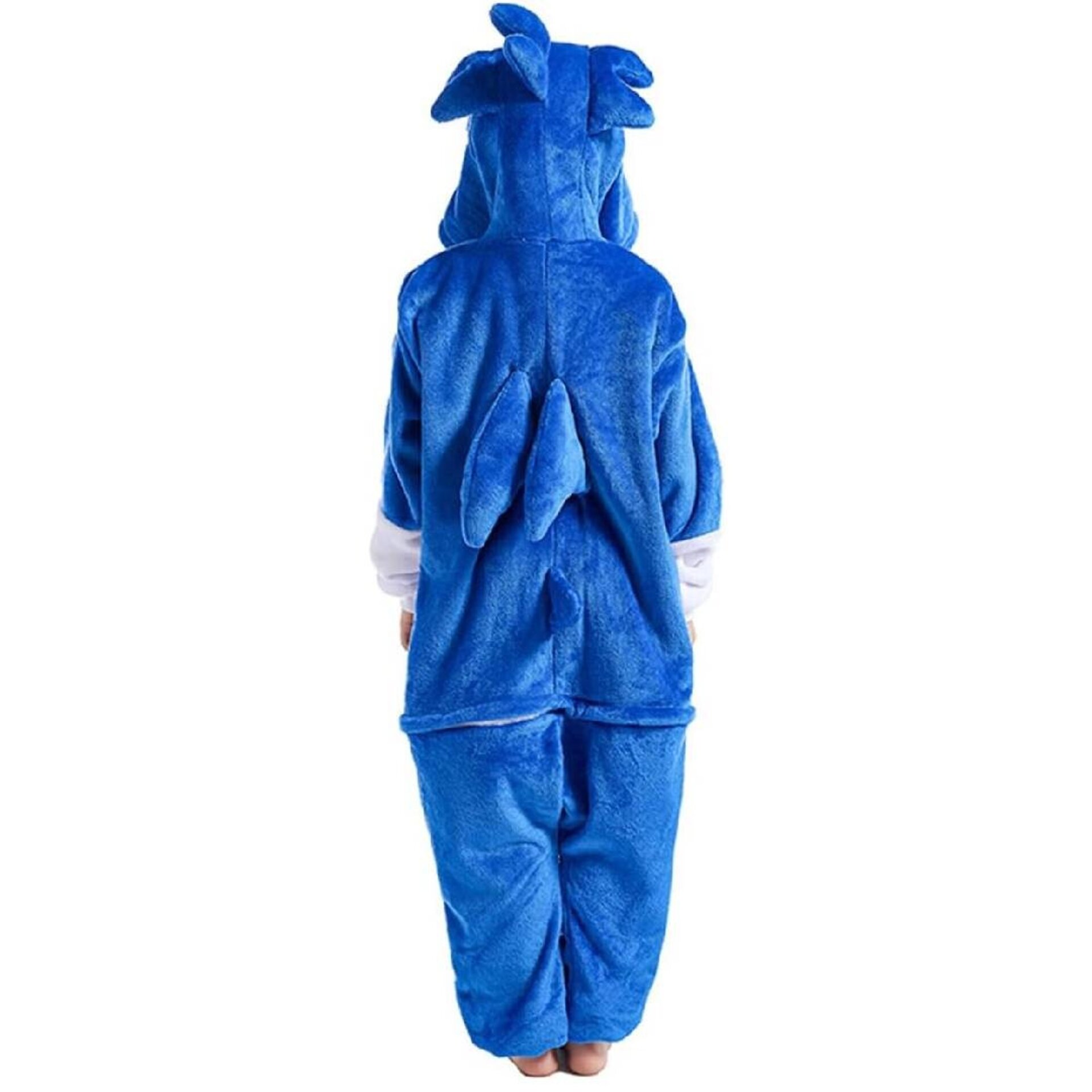 Pijama Mono Enterizo El Erizo Veloz Azul para Niños - Traje de Invierno Caliente - 2
