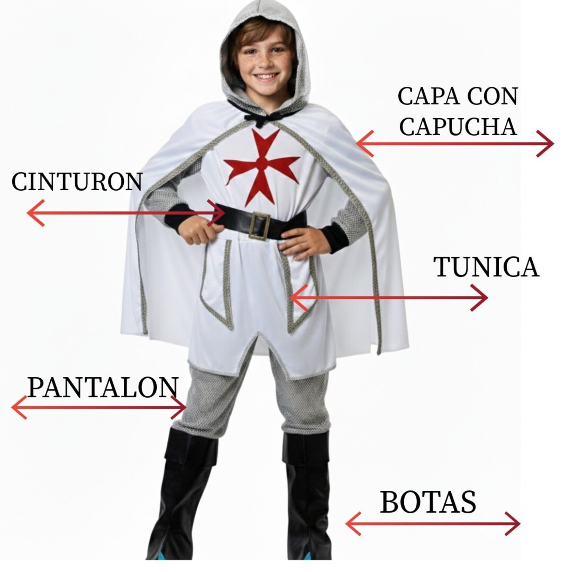 Disfraz de Caballero para Niño - Traje Completo Guerrero Medieval - 2