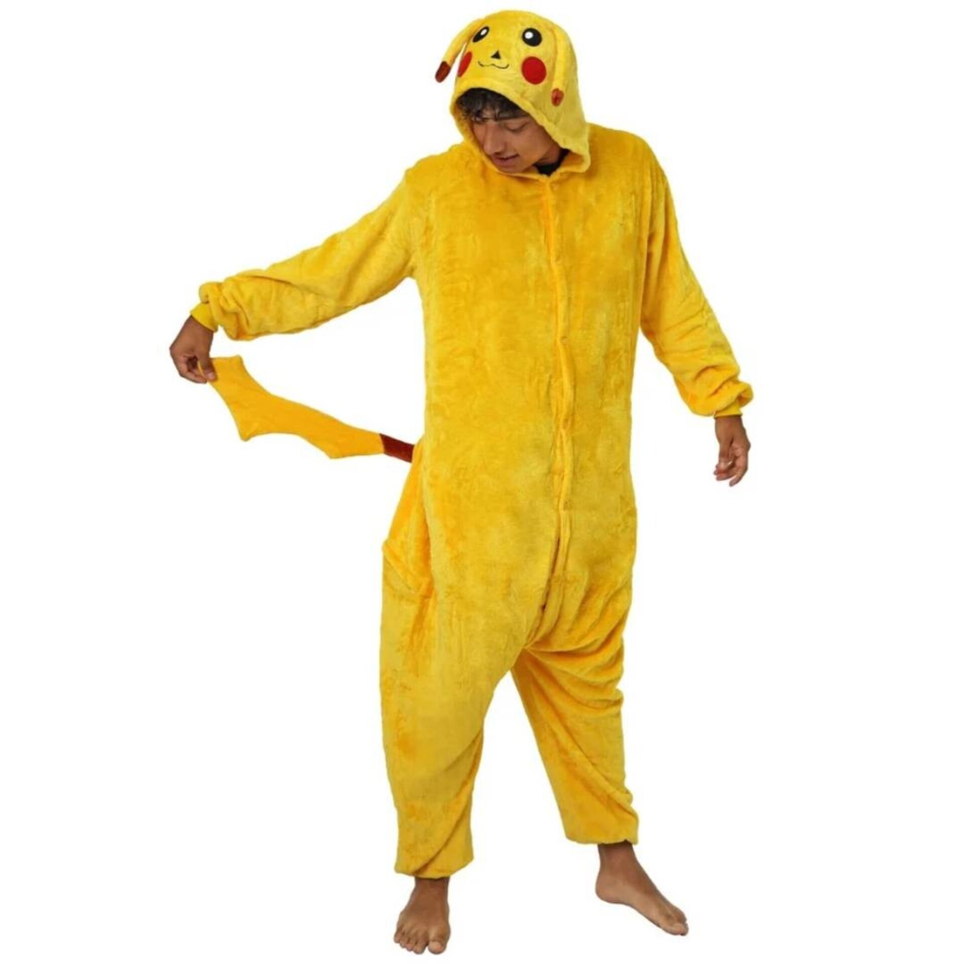 Disfraz de Pokémon Pika-chu Amarillo infantil - Pijama niños Talla 3-12 años - 2