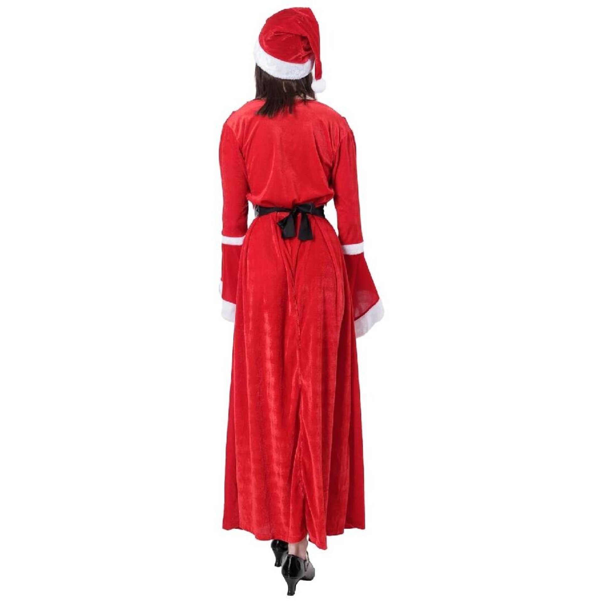 Disfraz de Mamá Noel Deluxe Mujer | Tallas S-M-L | Terciopelo Rojo Largo Navidad - 3
