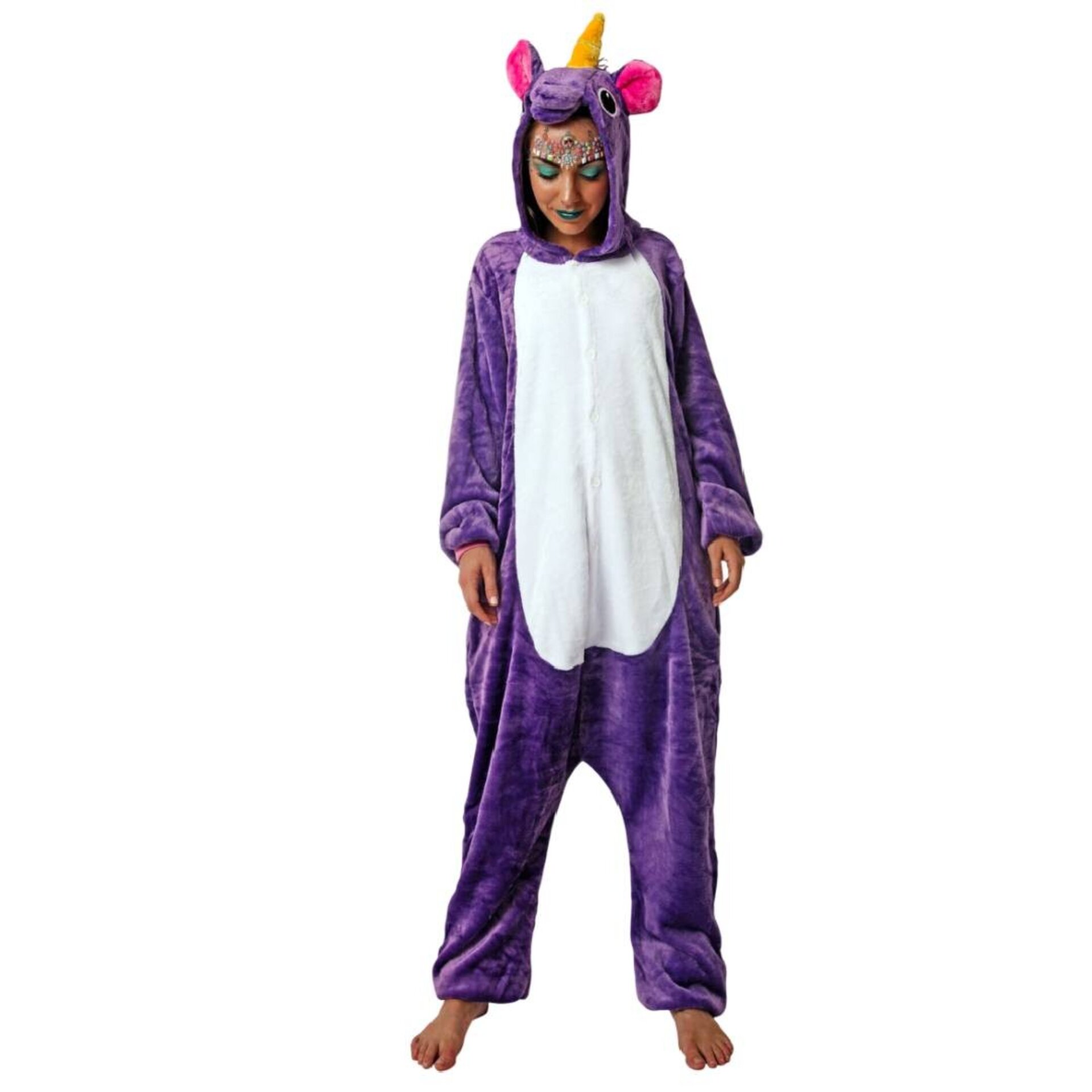 Pijama Unicornio Adulto Mujer - Kigurumi Morado de Terciopelo Ultra Suave Adulto - 3