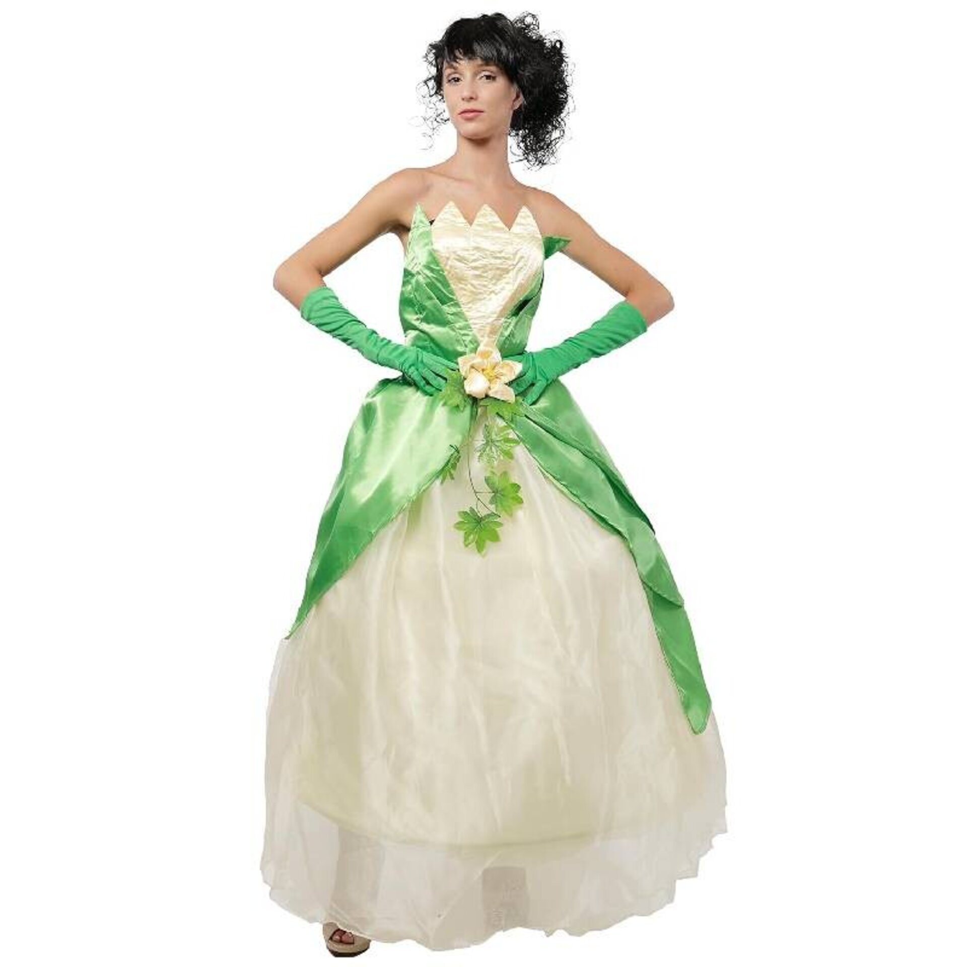 Disfraz Princesa Rana Tiana Vestido Verde Hada Fiesta Halloween Adulto Mujer - 5