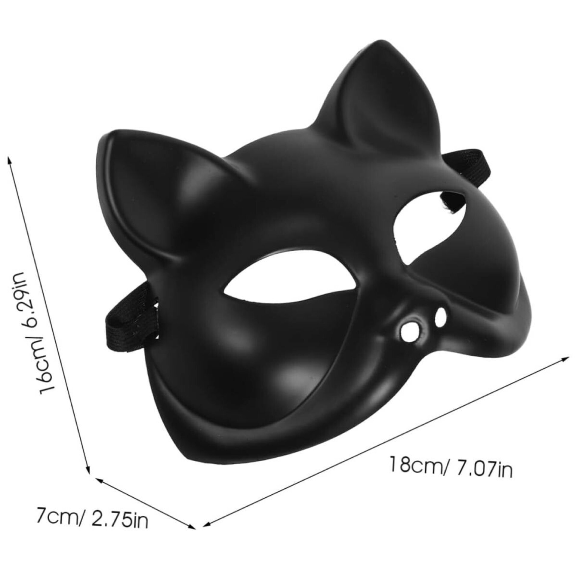 Máscara Gata Sexy Gatúbela Talla única ajustable para chicas Careta Negra - 6