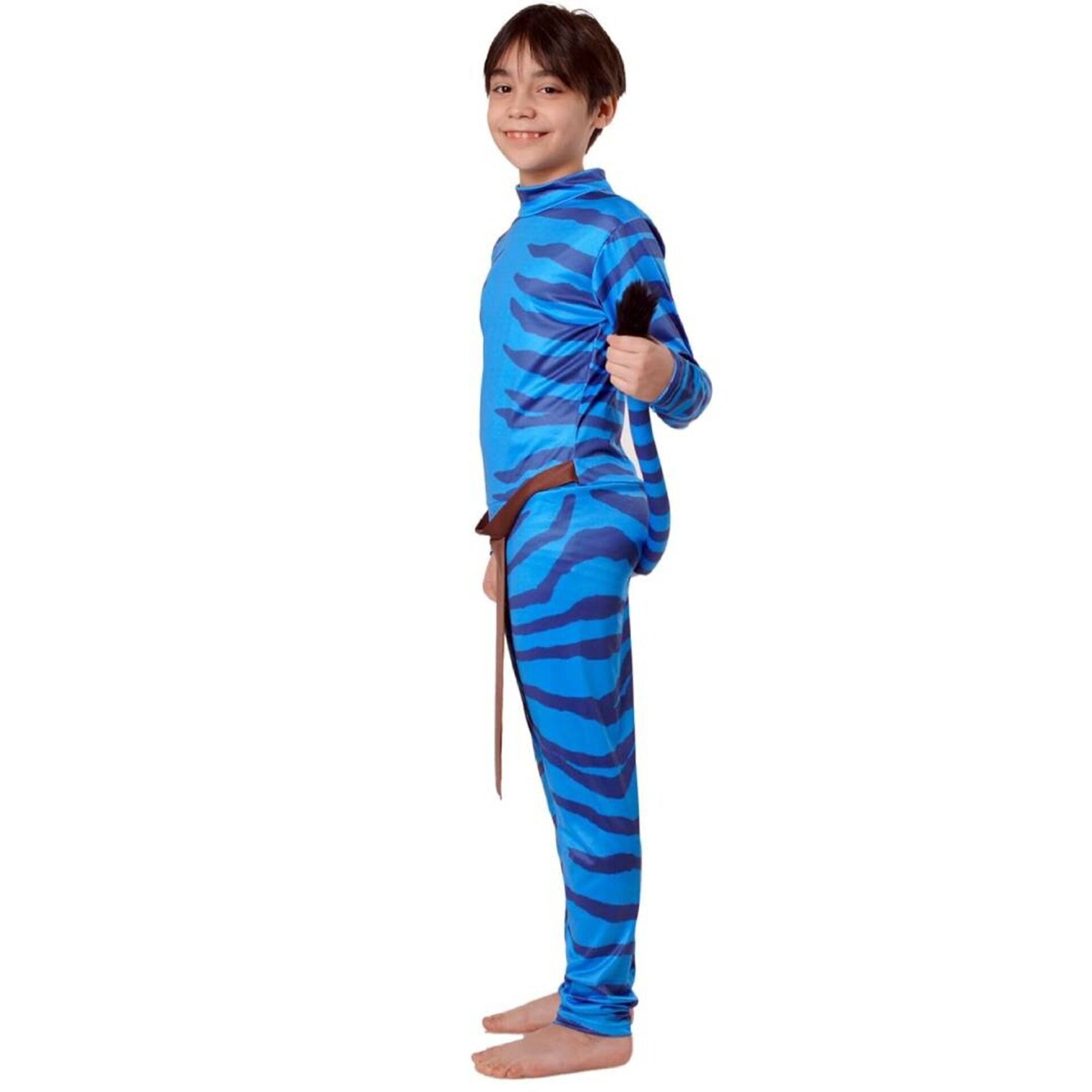Disfraz Criatura Azul Tribal Avatar Niños. Mono Estampado Animal Halloween - 2