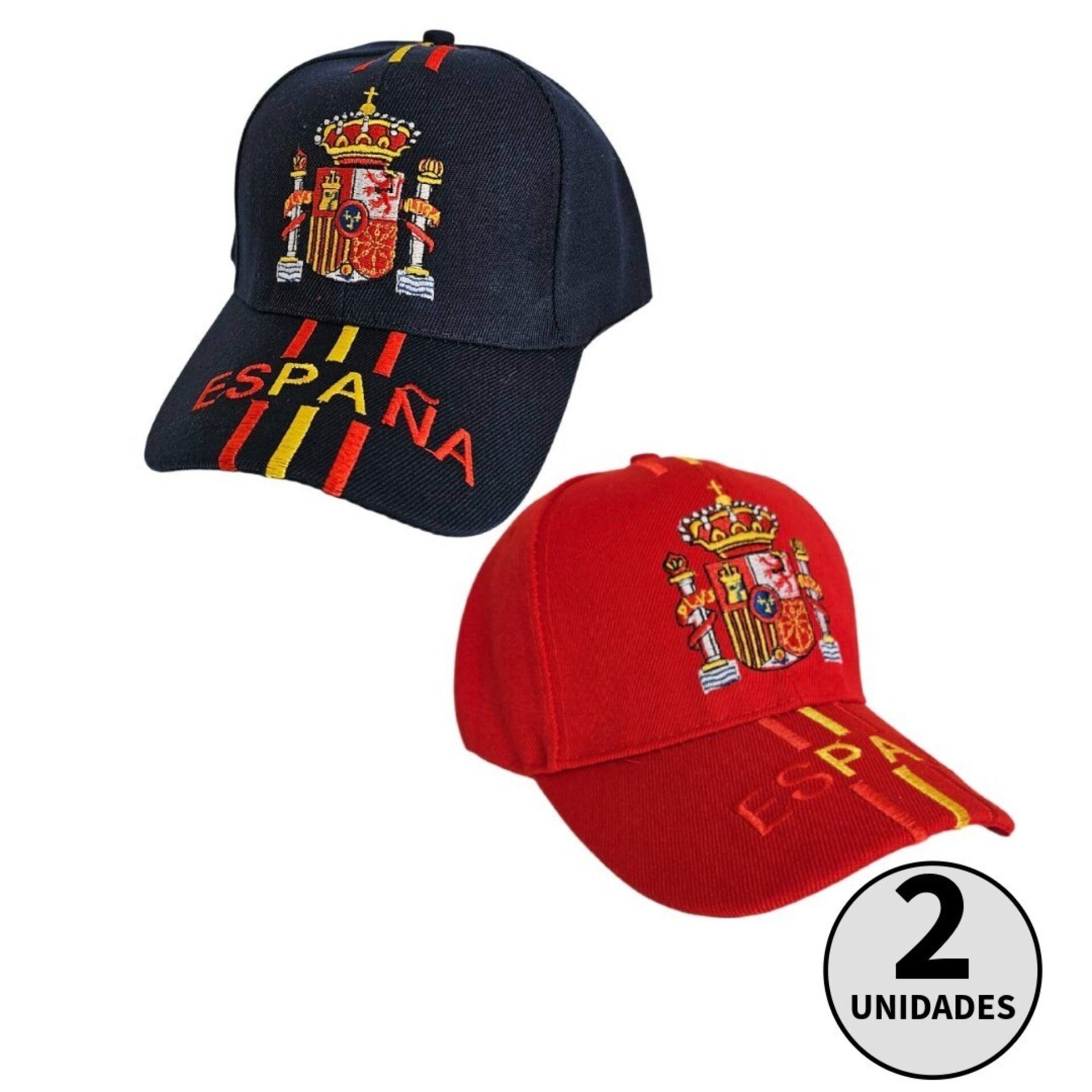 Gorras de España Azul y Roja | Gorra Bordada Bandera España Escudo Real - 3