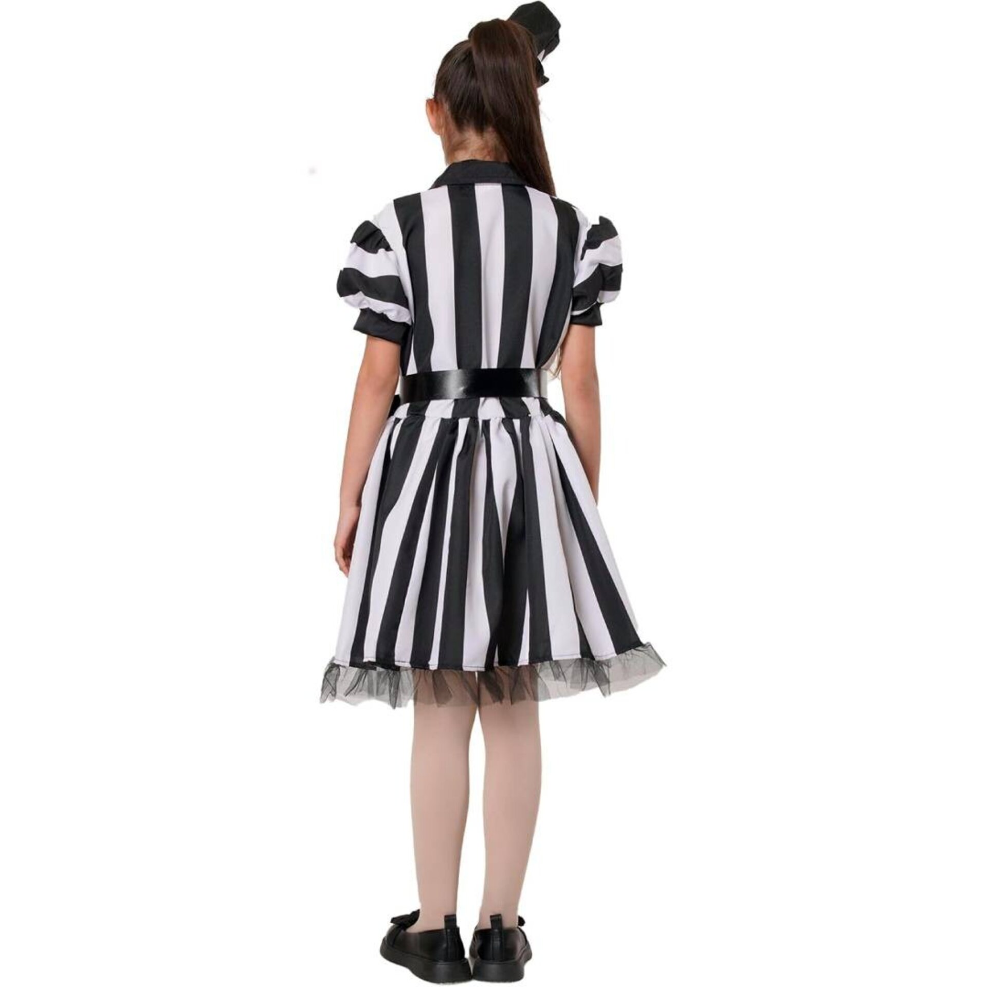 Disfraz Bitelchus Niña Vestido a Rayas. Conjunto Tim Burton Gótico Beetlejuice - 4