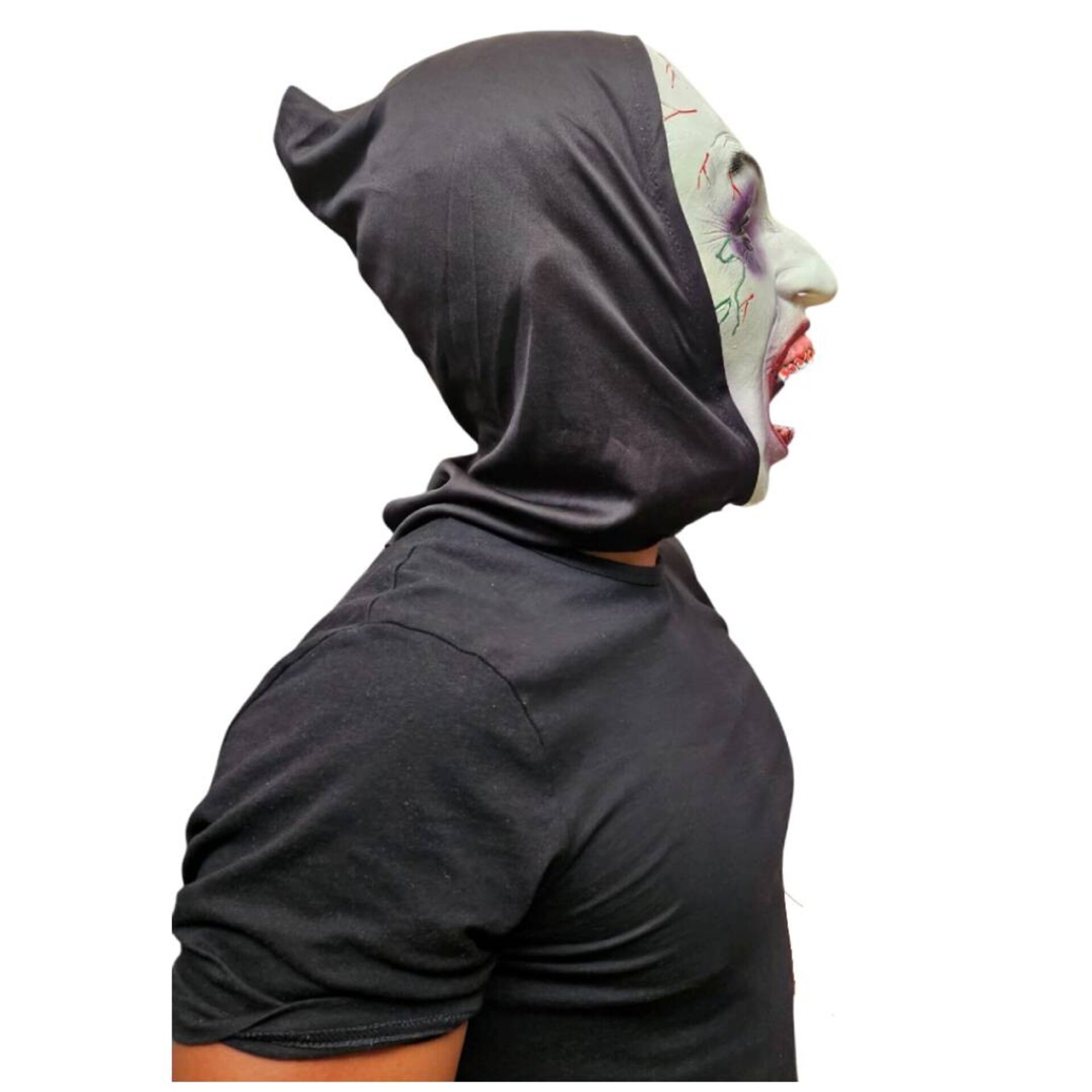 Máscara de Látex Monja Poseída con Capucha Terror Religión - 4