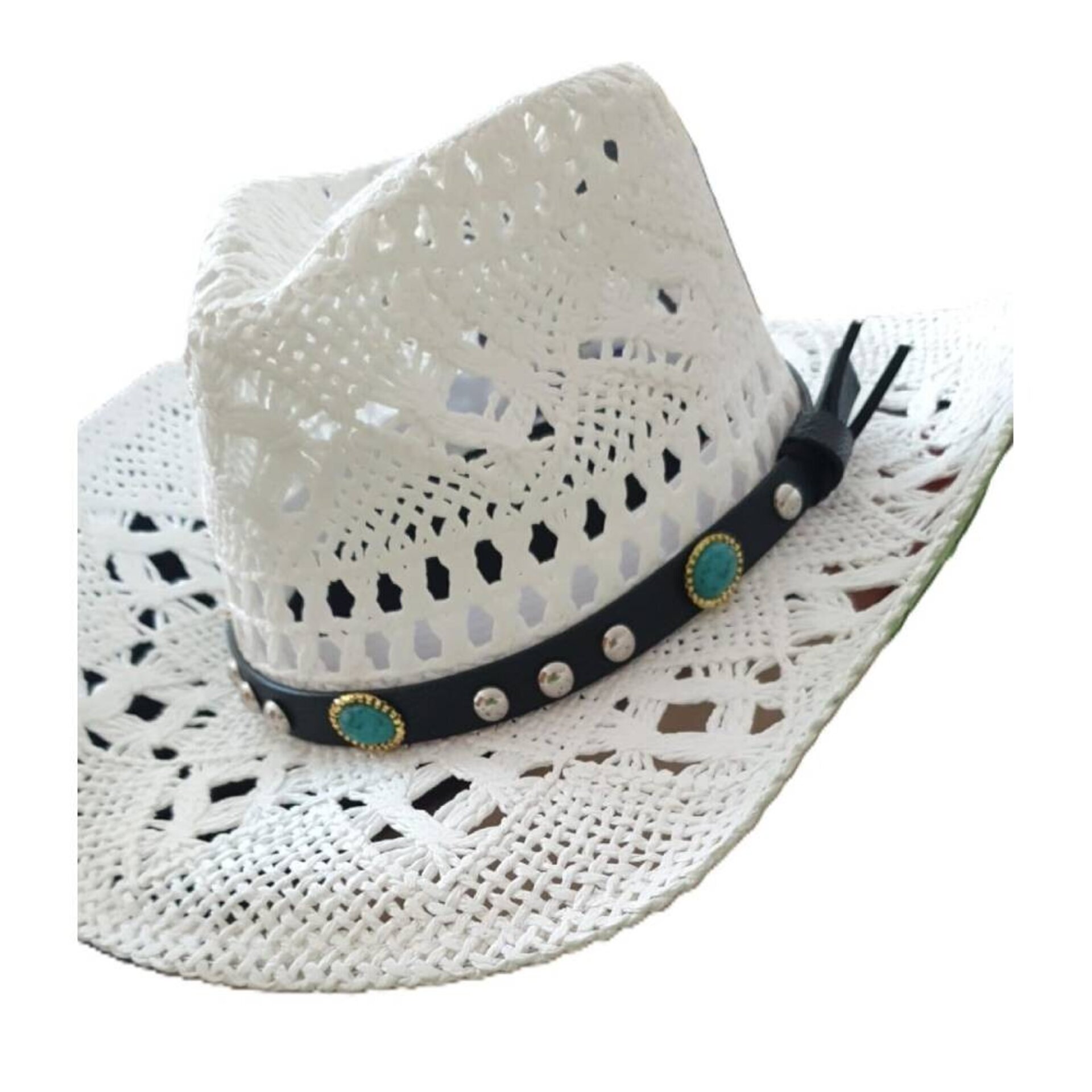 Sombrero Vaquero Paja Blanco | Unisex Estilo Western | Ajustable Cowboy Country - 7