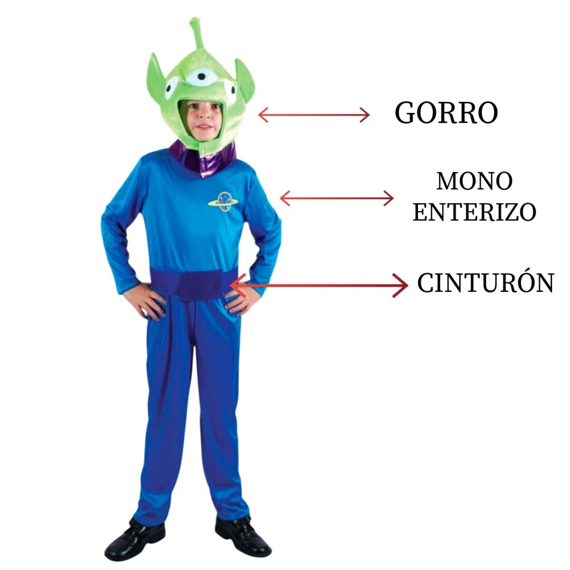 Disfraz Alien Marciano Toy Story Agente Espacial Mono Enterizo para niños - 10