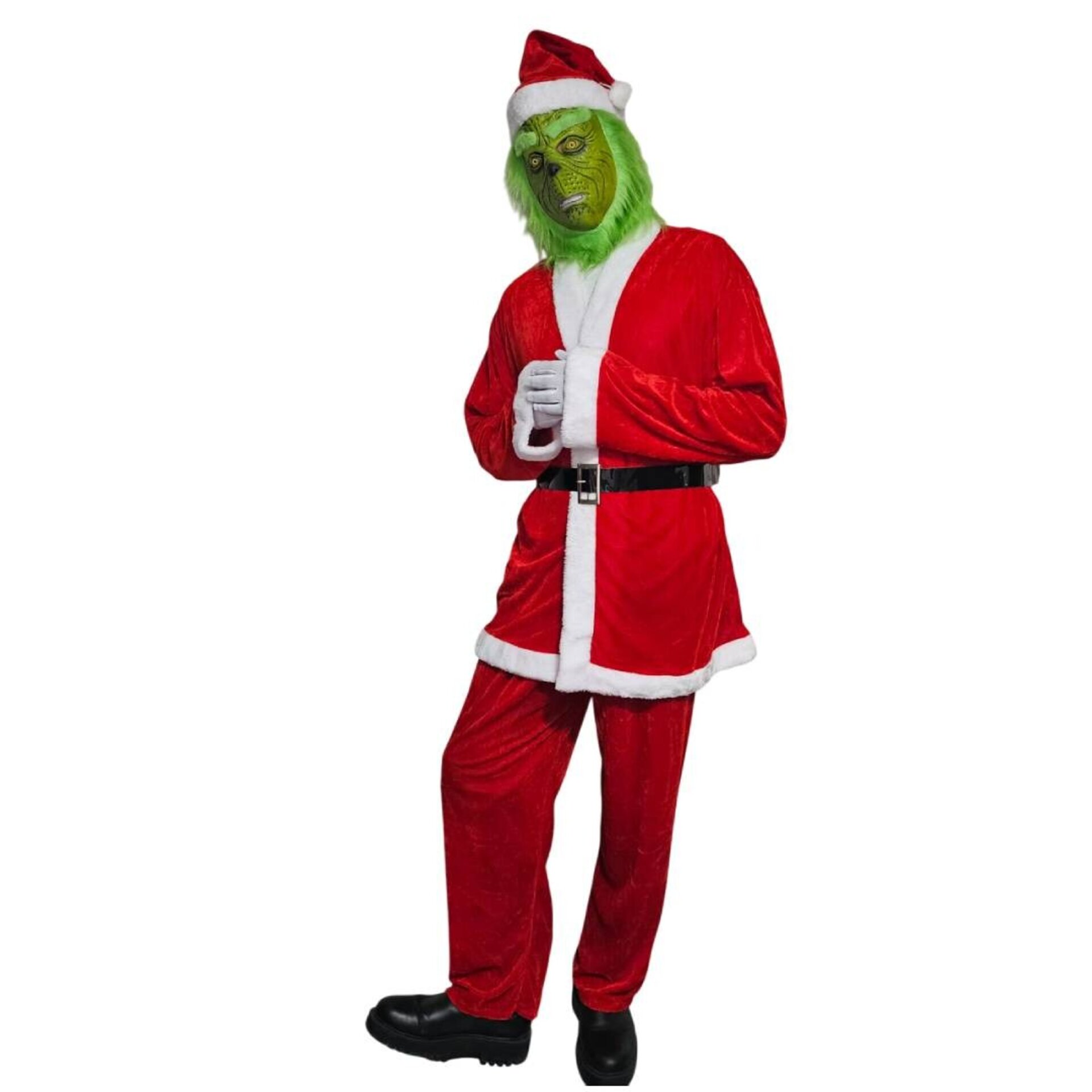 Disfraz El Grinch Monstruo Verde de Navidad Traje Papa Noel Hombre Adulto - 1