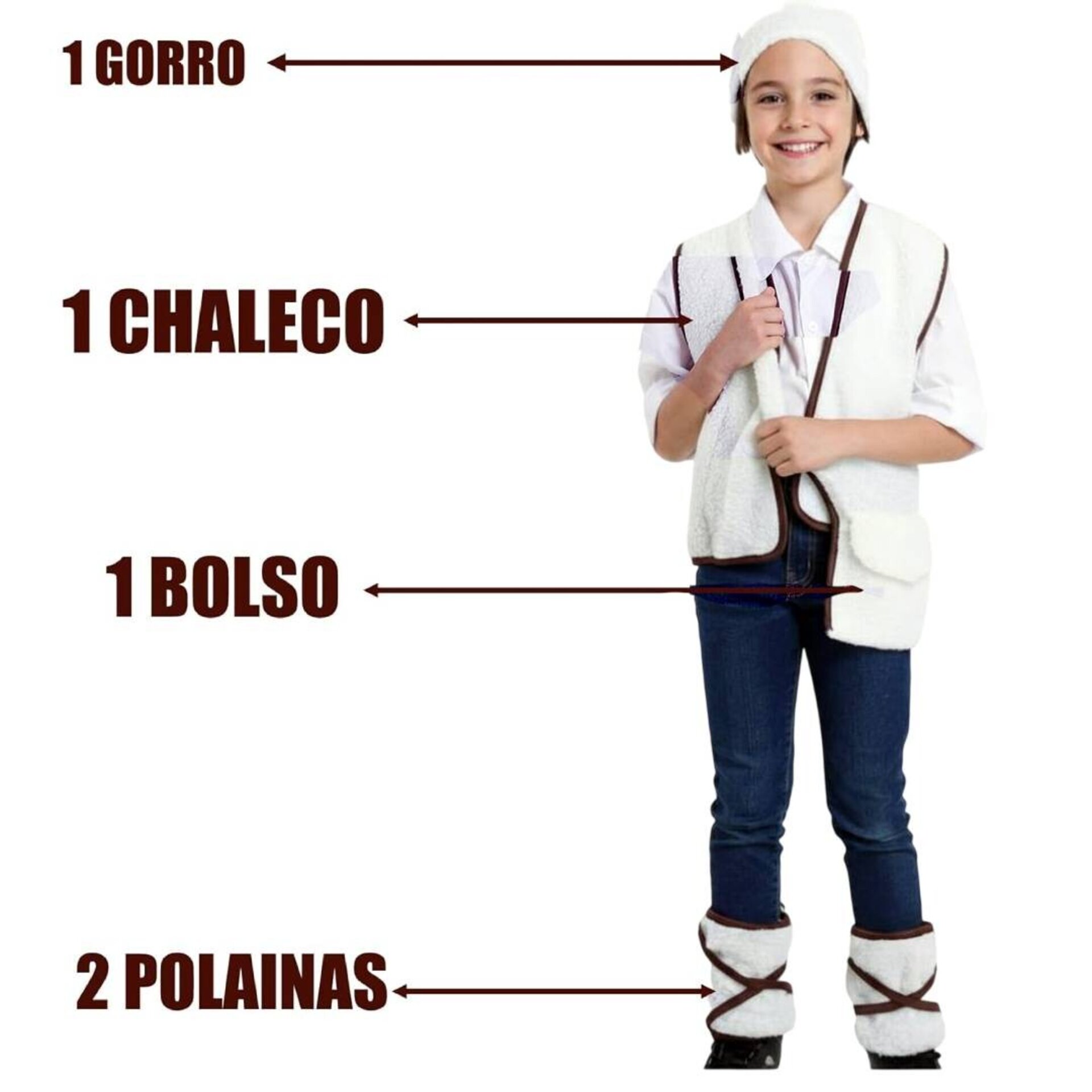 Disfraz de Pastorcito para Fiesta de navidad niños Talla 1 a 12 años - 4