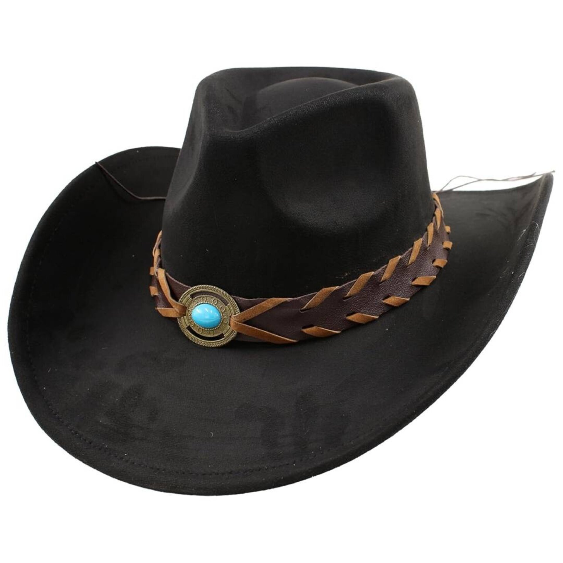Sombrero Vaquero Cowboy Cowgirl Western Rodeo negro liso - 1