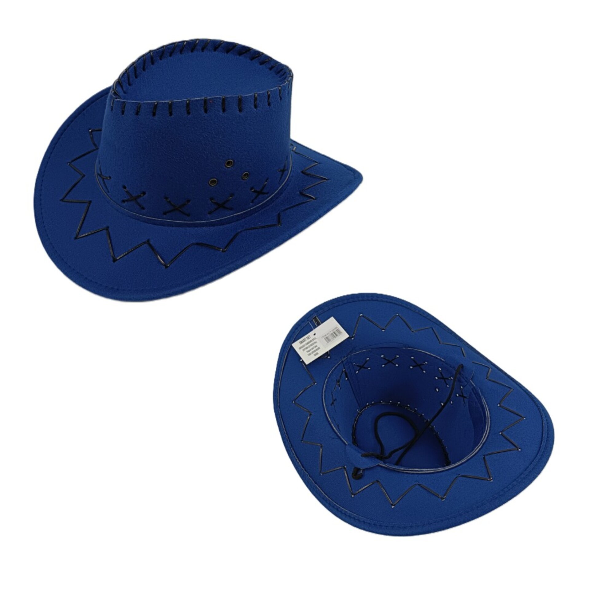 Sombrero Cowboy Cowgirl de Vaquero con Pañuelo Bandanas Azul - 5