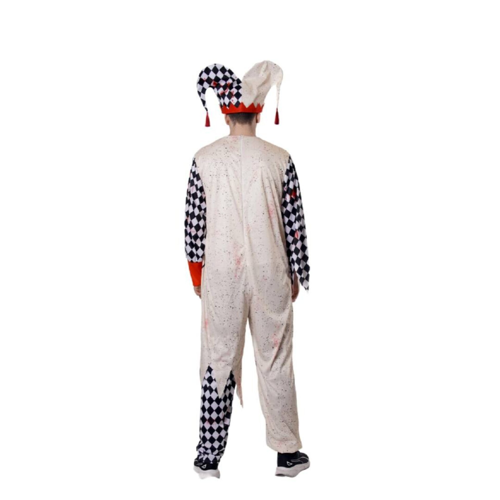 Disfraz Bufón Terror Payaso Hombre Adulto Mono de Arlequín Sangriento - 3