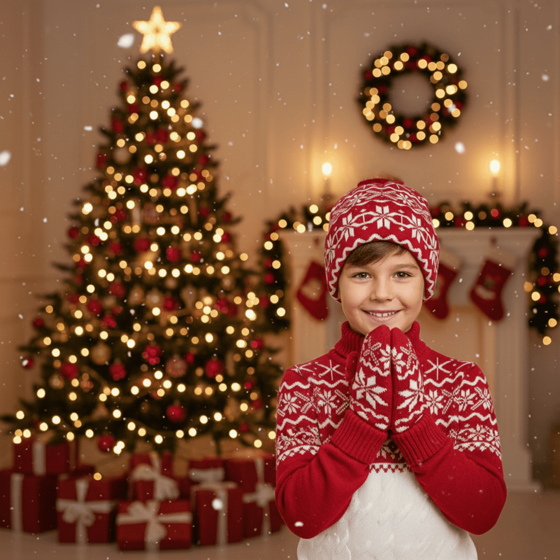 Conjunto 2 piezas Gorro y Manoplas Niños Jacquard | Calidez Invierno | 3-11 Años - 4