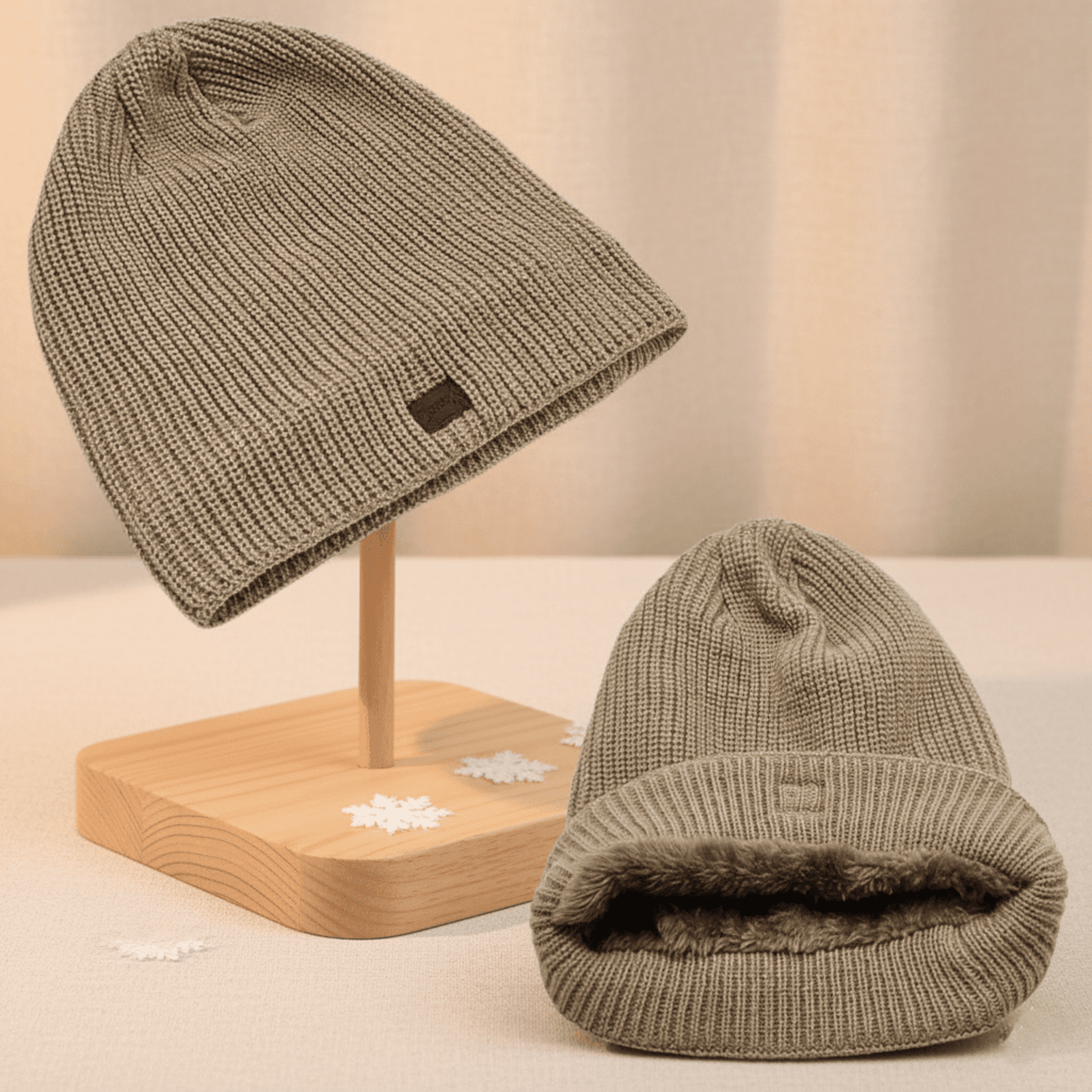 Gorro Polar Térmico Unisex | Máxima Calidez | Forro Peludo Interior | Beige - 1