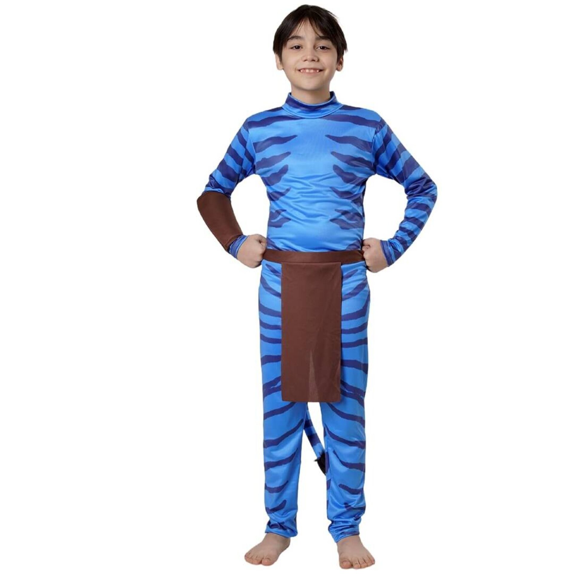 Disfraz Criatura Azul Tribal Avatar Niños. Mono Estampado Animal Halloween - 1