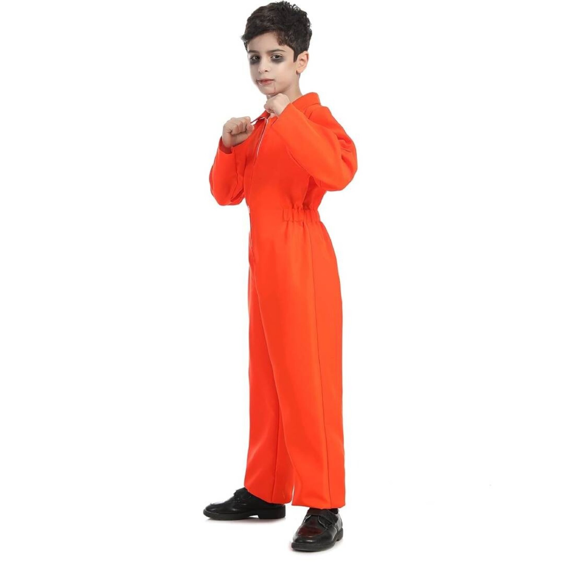 Disfraz Prisionero Naranja Niños | Mono Enterizo Preso Halloween Carnaval Fiesta - 3