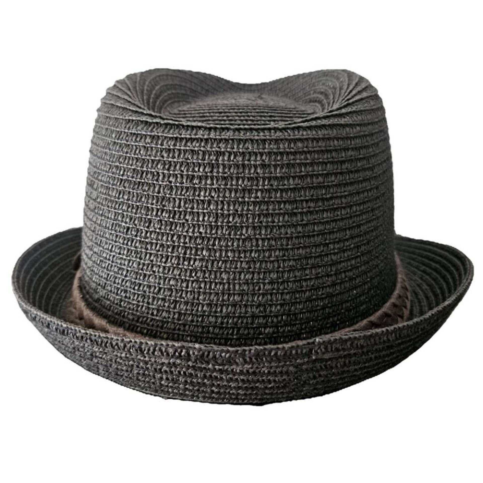 Sombrero Paja Trilby Negro Ajustable | Unisex Verano Urbano | Banda Trenzada - 4