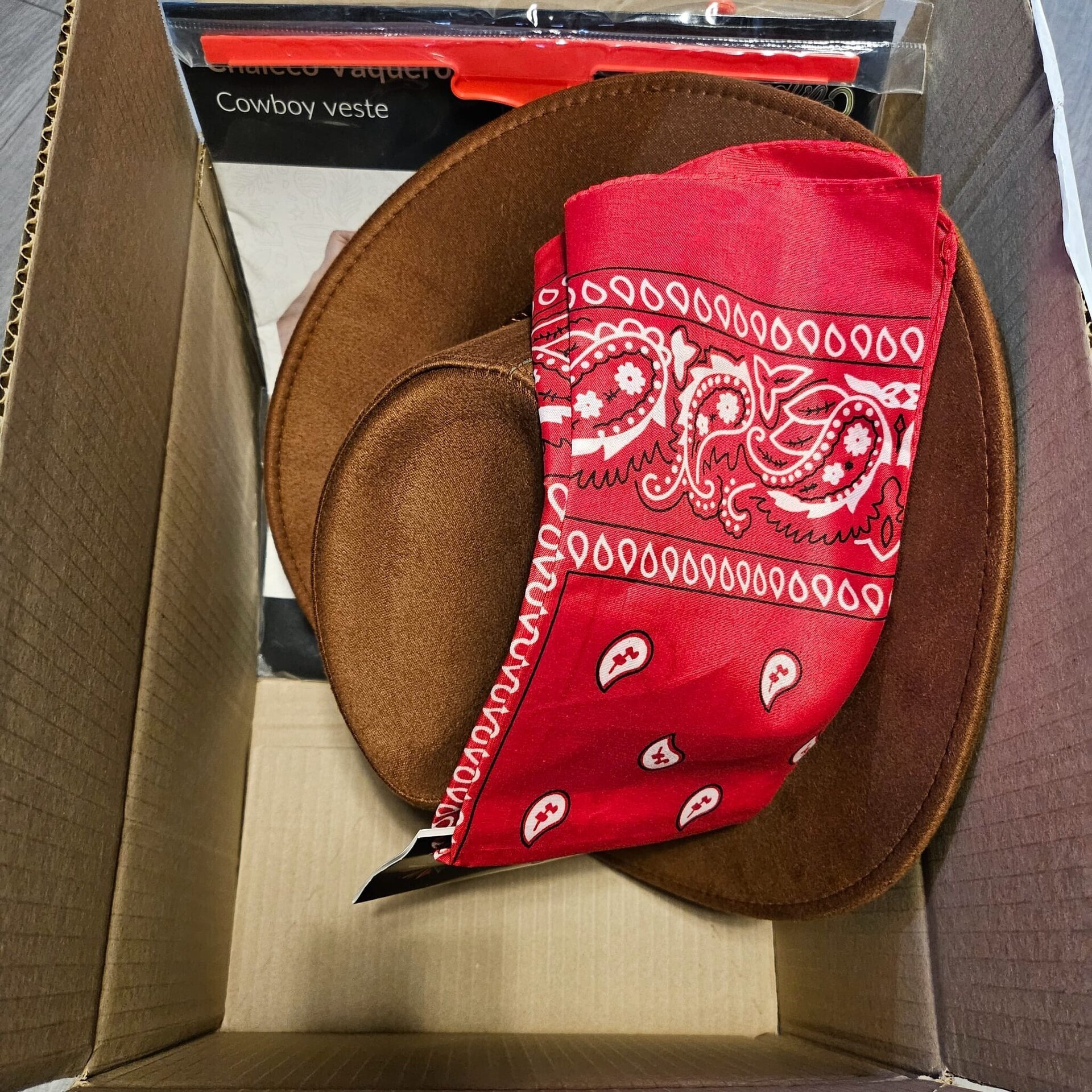 Sombrero Vaquero Cowboy con Chaleco y Bandana Pañuelo para Adulto Hombre Mujer - 11