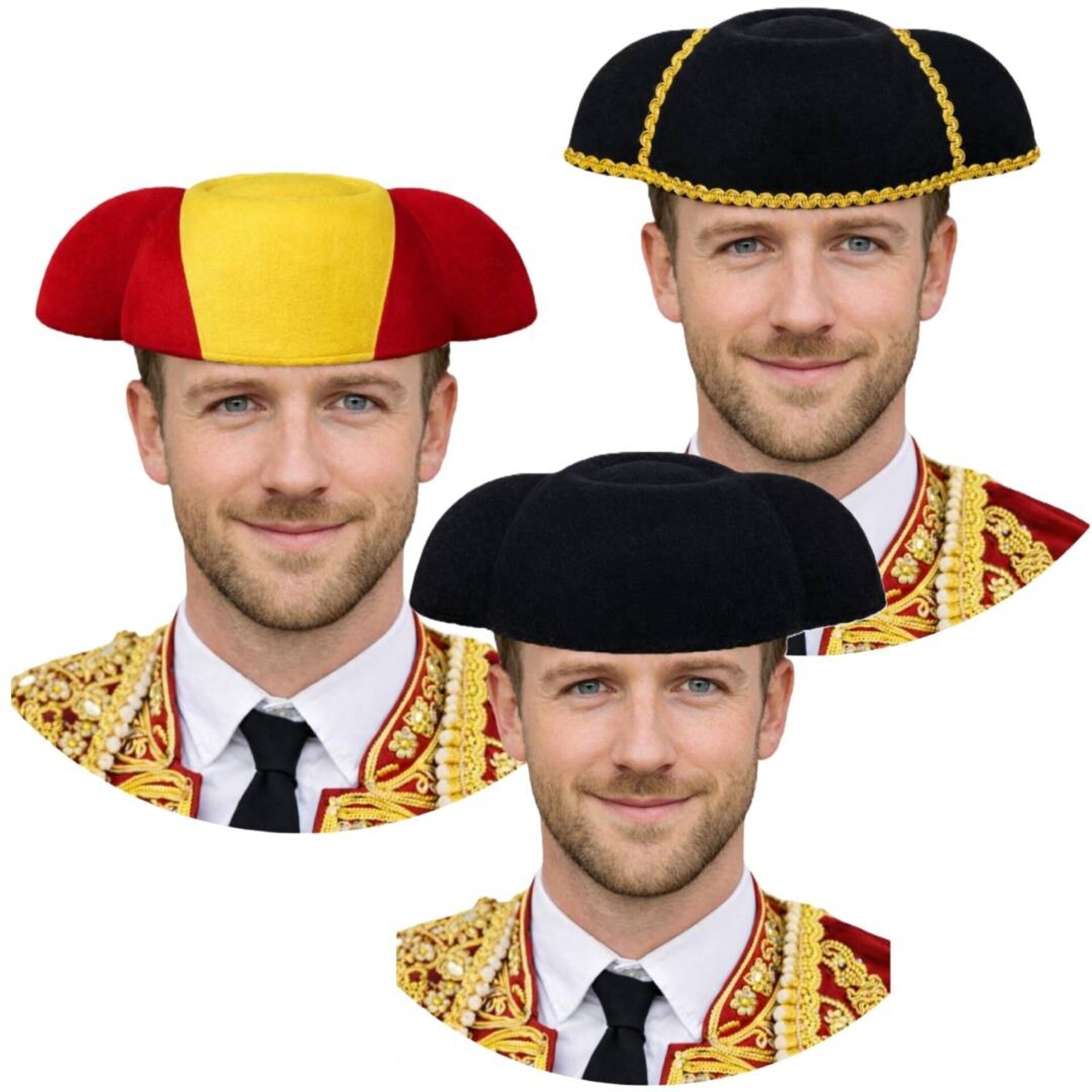 Monteras de Torero para Disfraz Adulto - Sombrero Español Carnaval y Halloween - 1