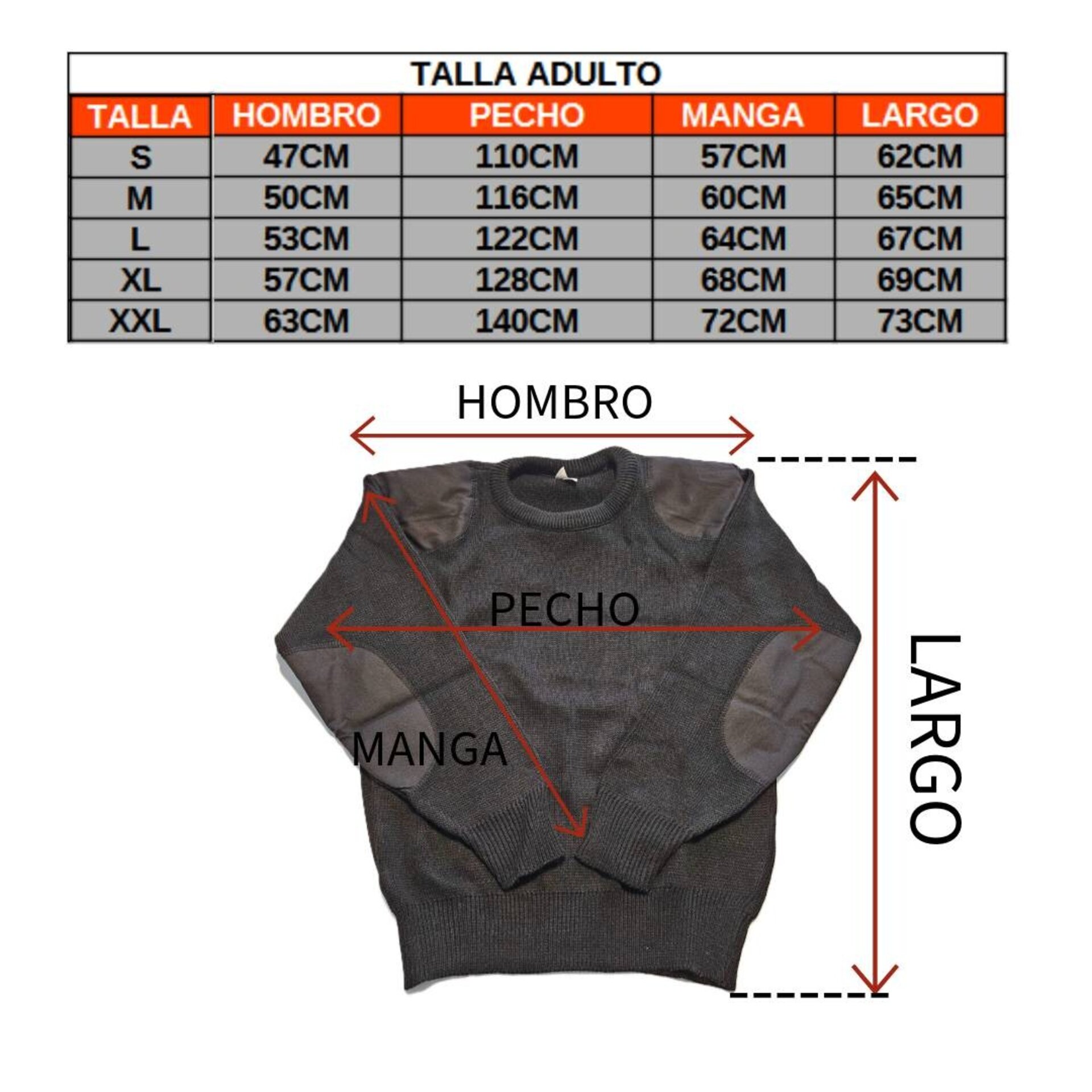 Jersey cuello redondo con mangas largas punto grueso acrilico para Hombre - 11