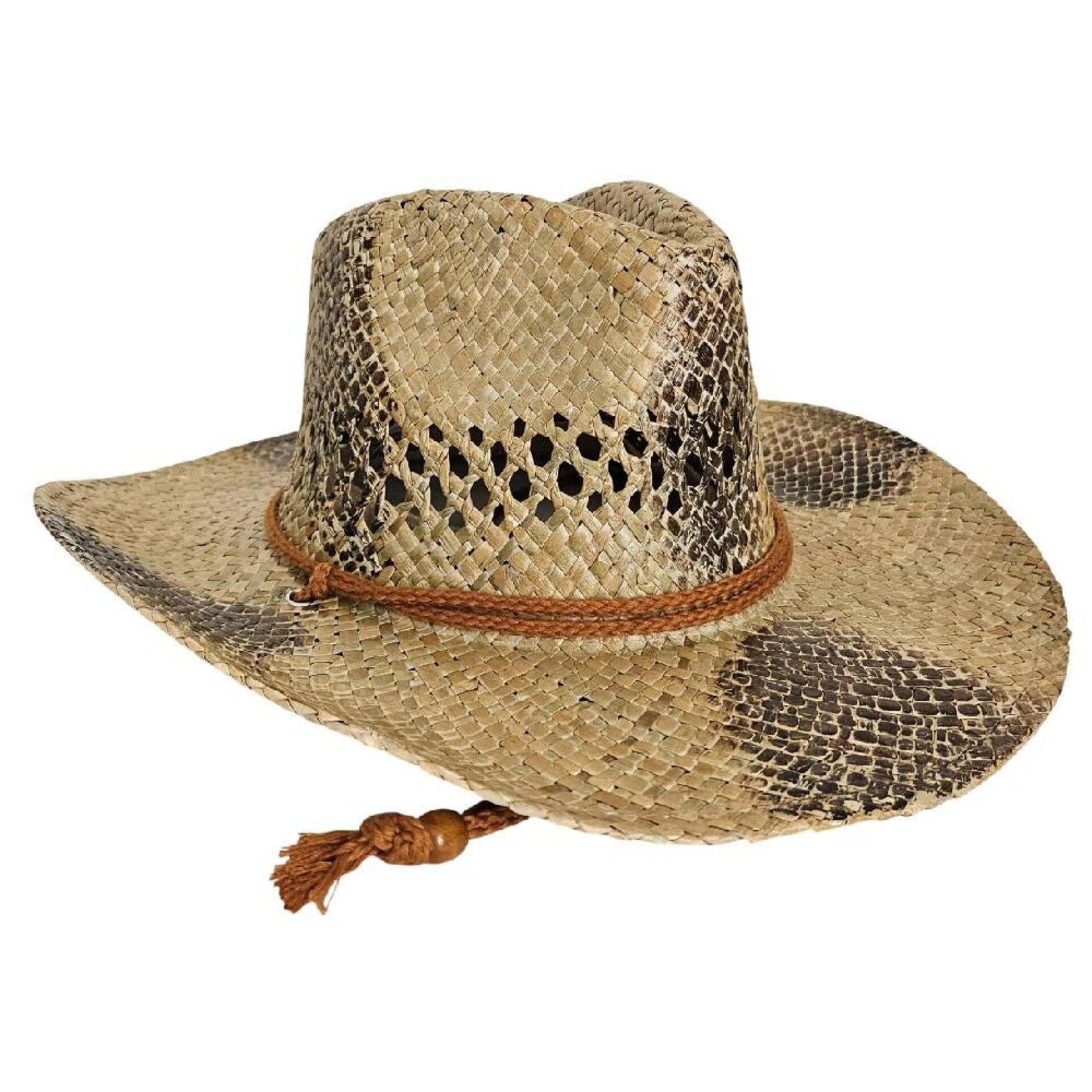 Sombrero Paja Natural Unisex | Estampado Serpiente | Ajustable Western - 1