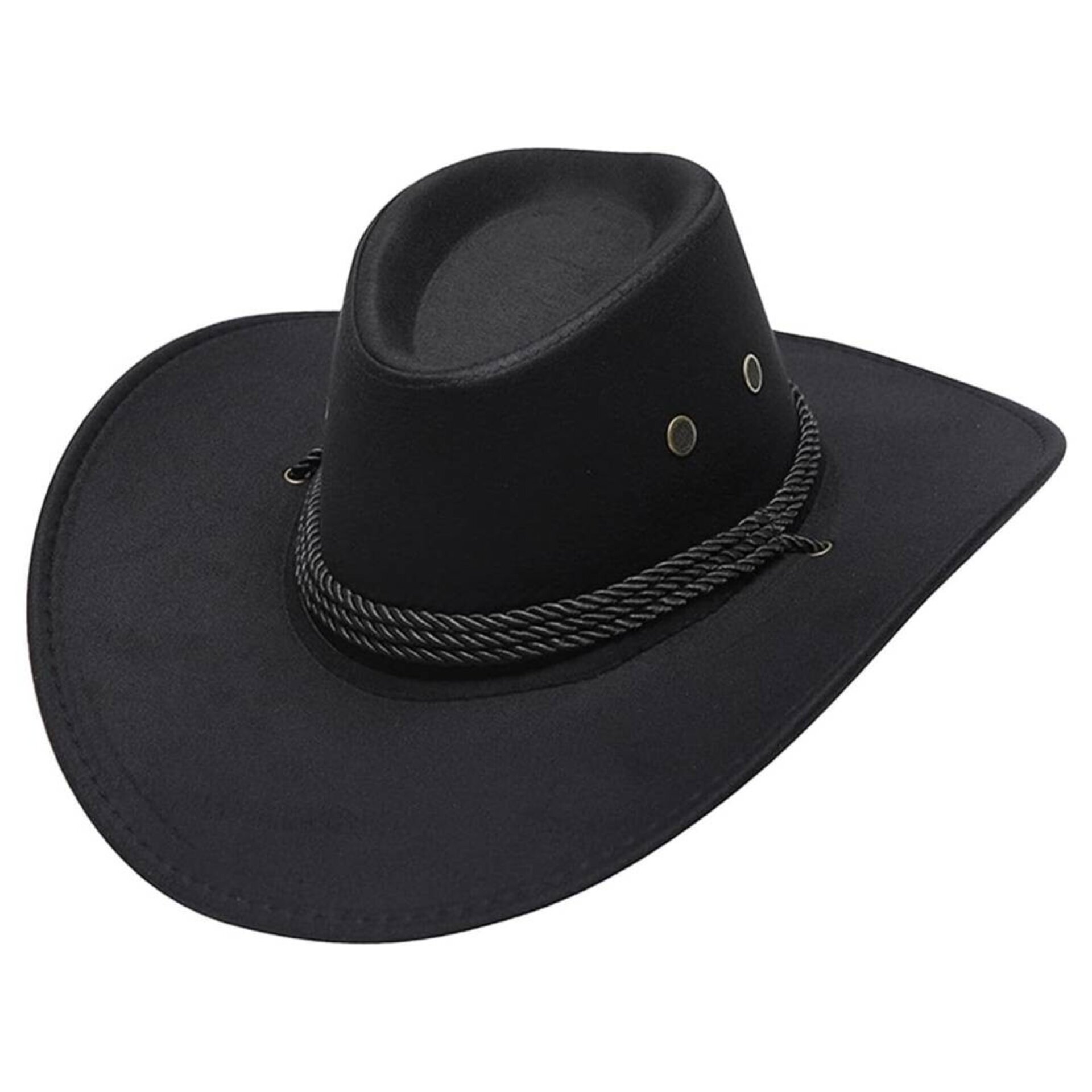 Sombrero Cowboy Vaquero Western Rodeo Unisex Adulto Negro Liso - 1