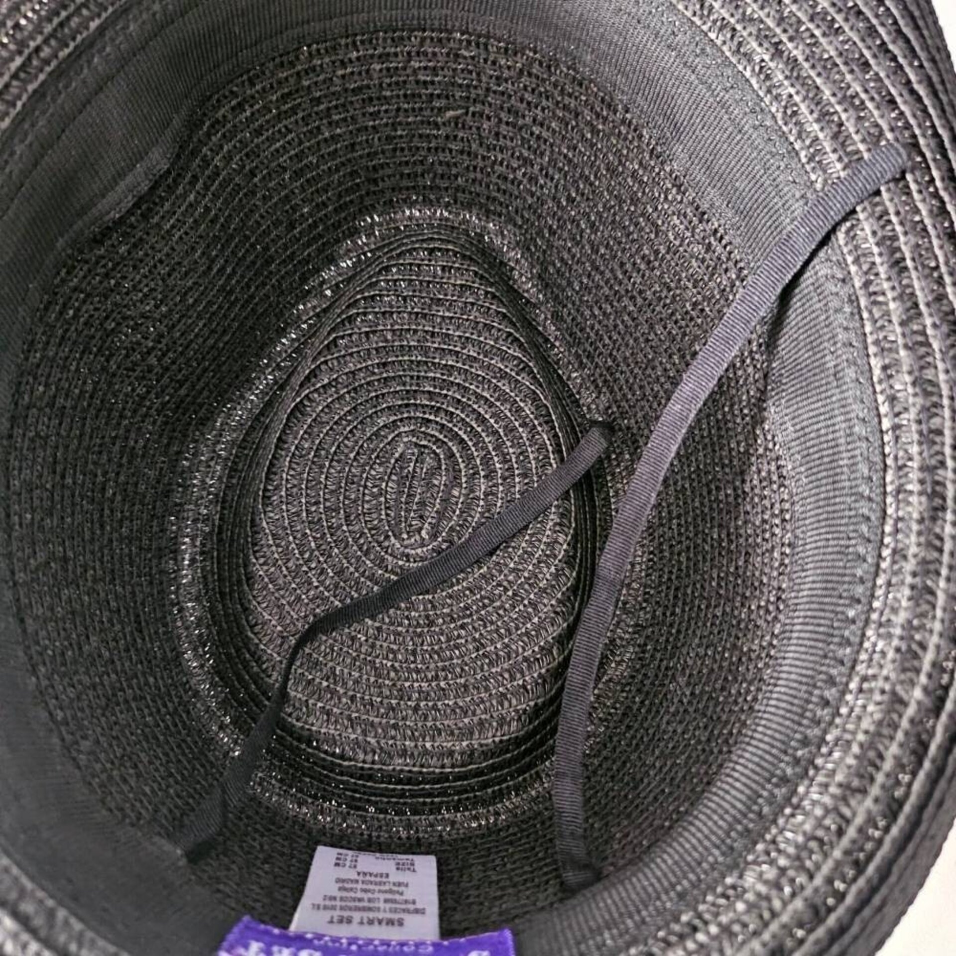 Sombrero Paja Trilby Negro Ajustable | Unisex Verano Urbano | Banda Trenzada - 7