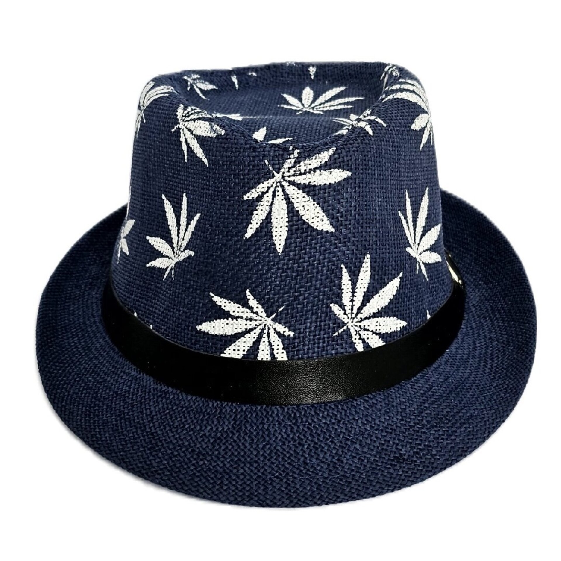 Sombrero Trilby Fedora Clásico Gorro Azul Estampado Paja de Papel Adulto M/L - 5