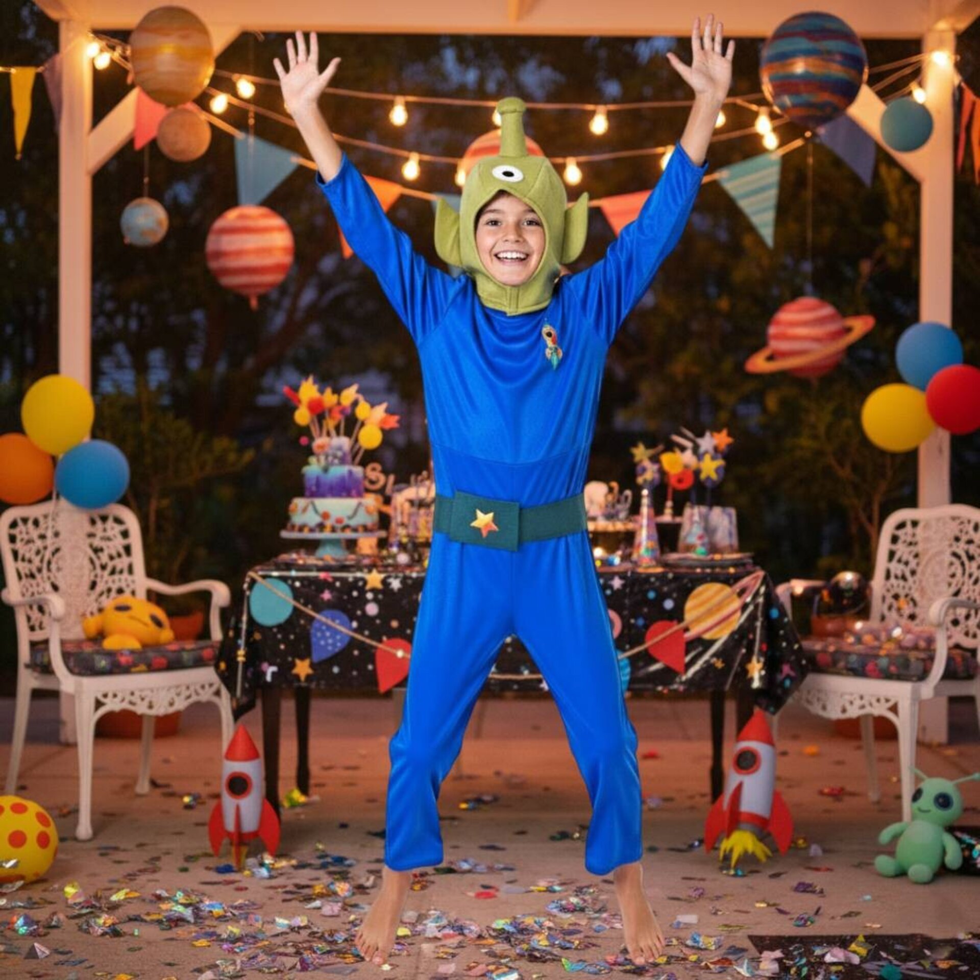 Disfraz de Marciano Galáctico para Niños - Traje de Alienígena Azul | Carnaval - 6
