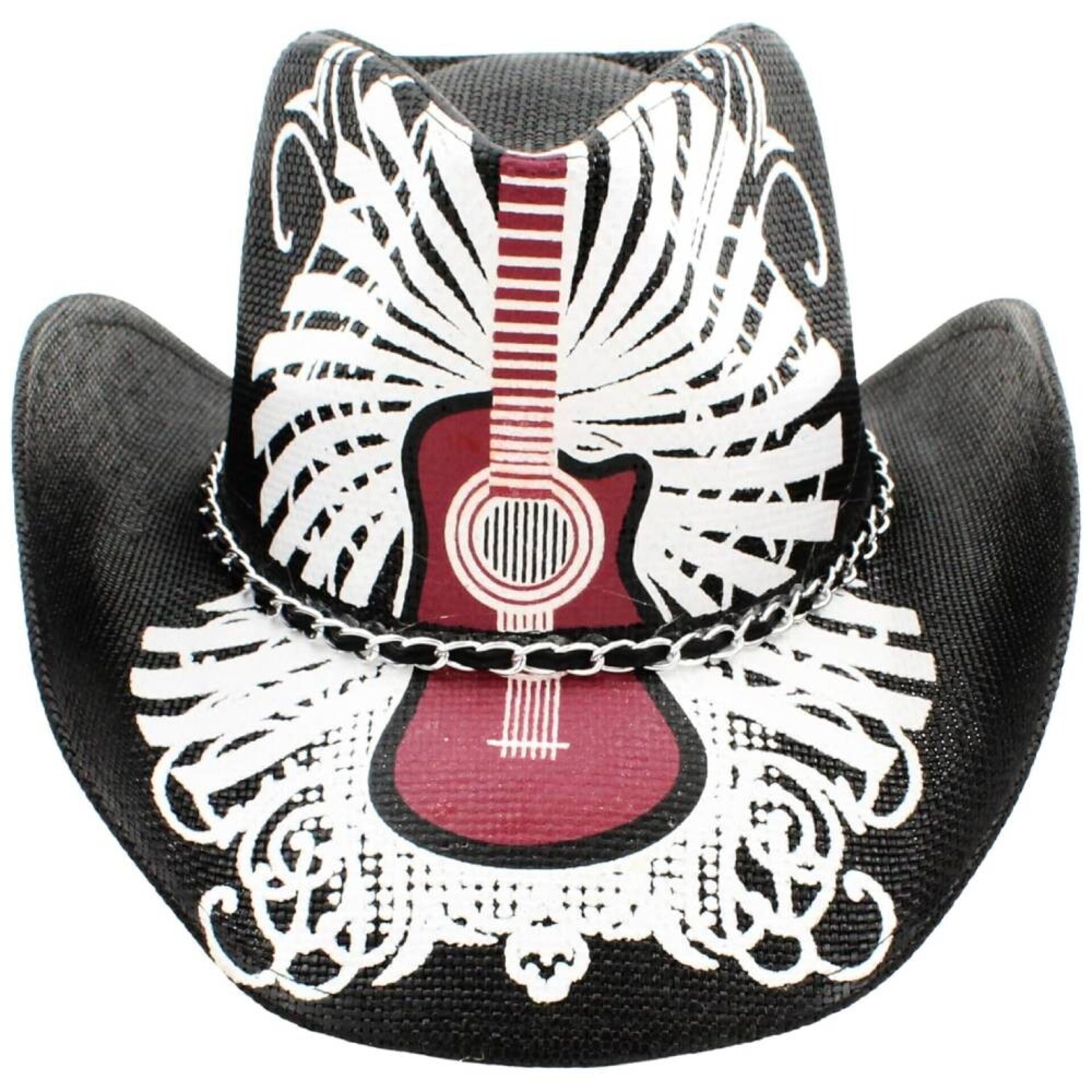 Sombrero Vaquero de Paja Estampado Unisex - Estilo Western Cowboy - Ala Ancha - 5
