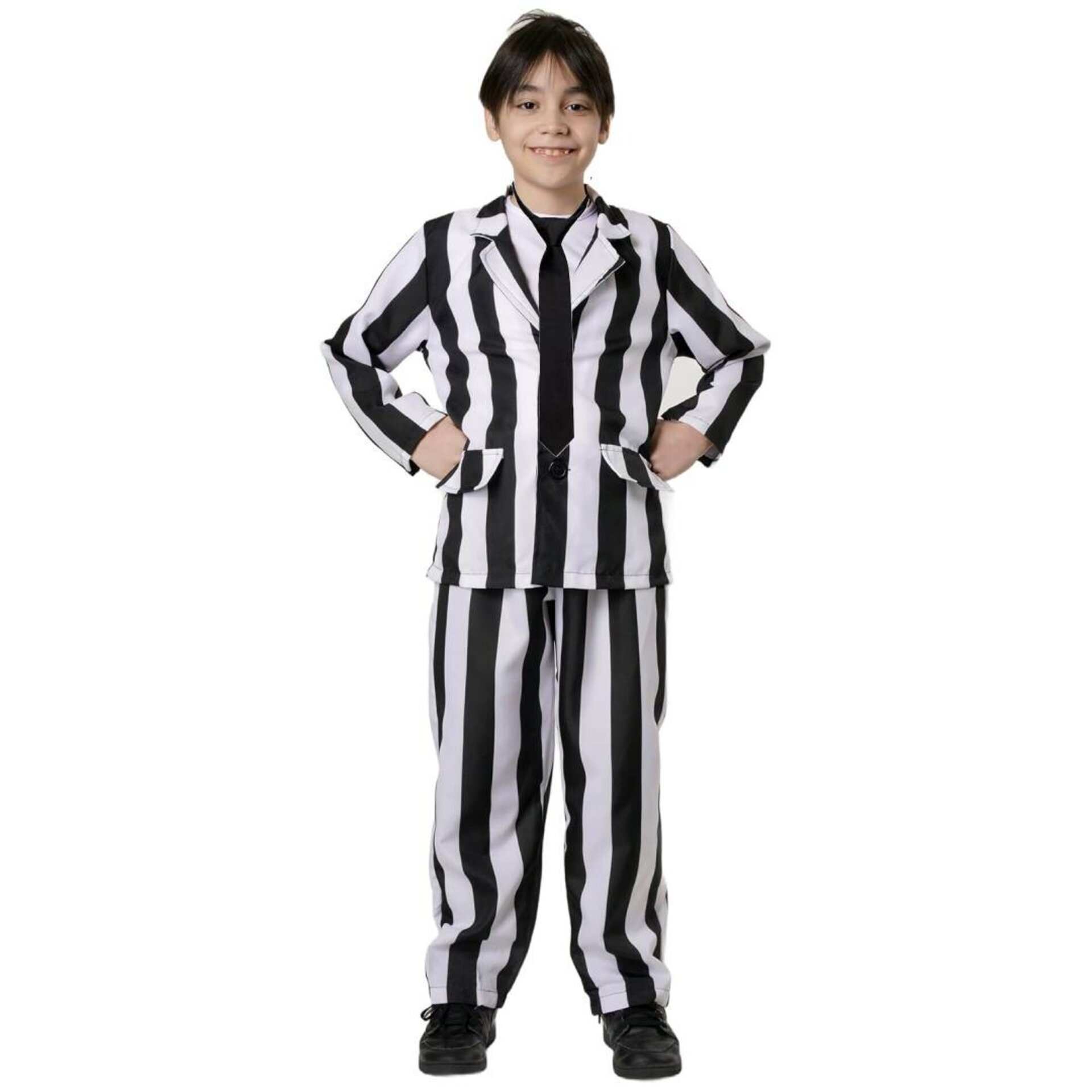 Disfraz Bitelchus para Niños. Chaqueta Pantalón Corbata. Traje Terror Película - 1