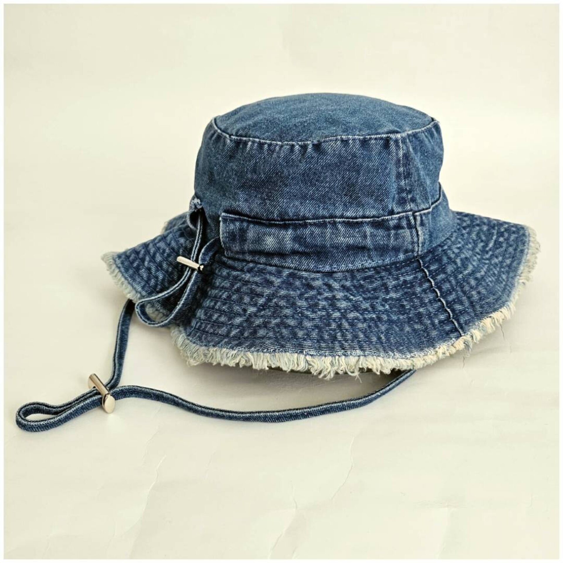 Sombrero Pecador Denim Ajustable - Gorro Jean Ala Ancha 7cm Algodón 100% - 3