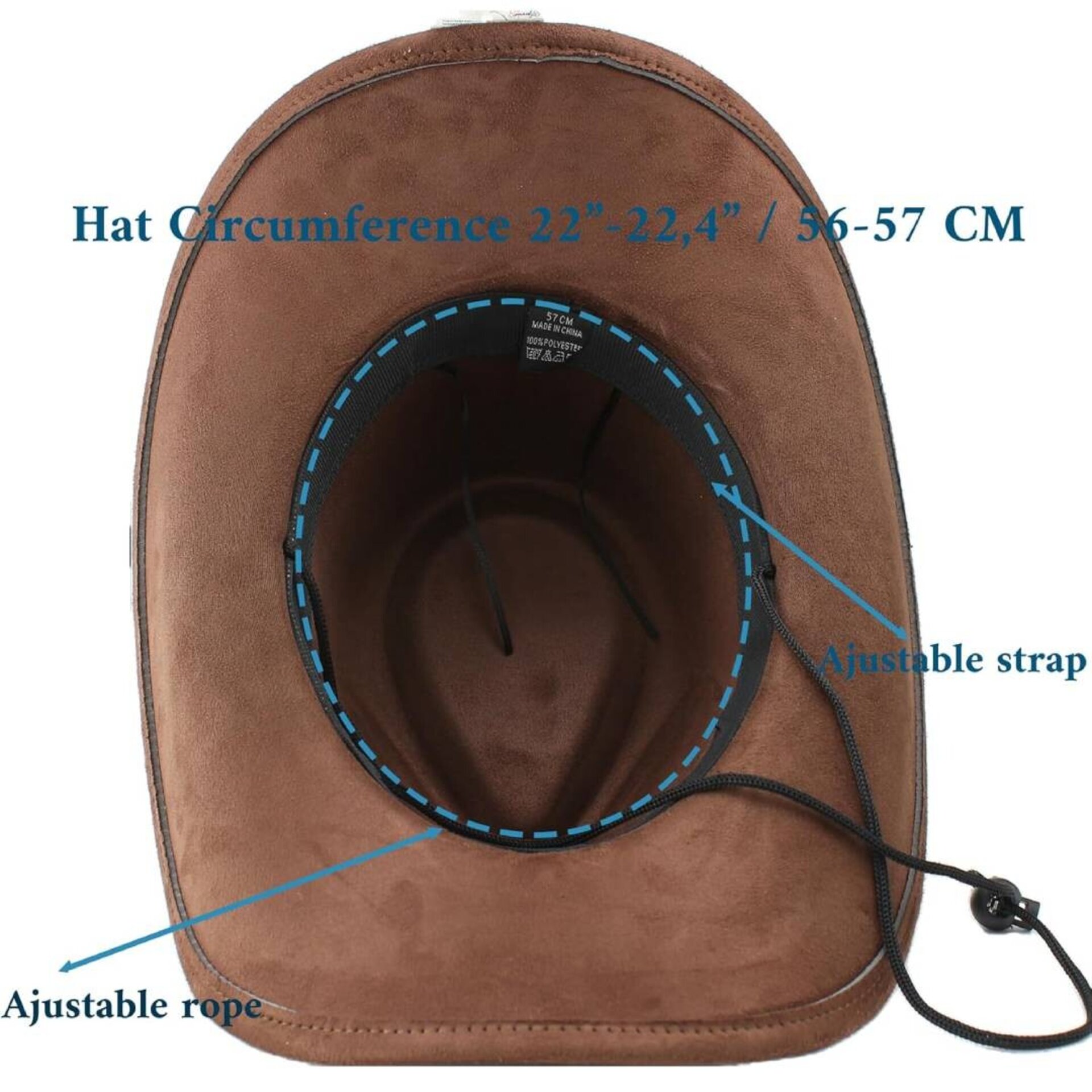 Sombrero Cowboy Western Original Rodeo Baile Vaquero Country Marrón Hombre Mujer - 6