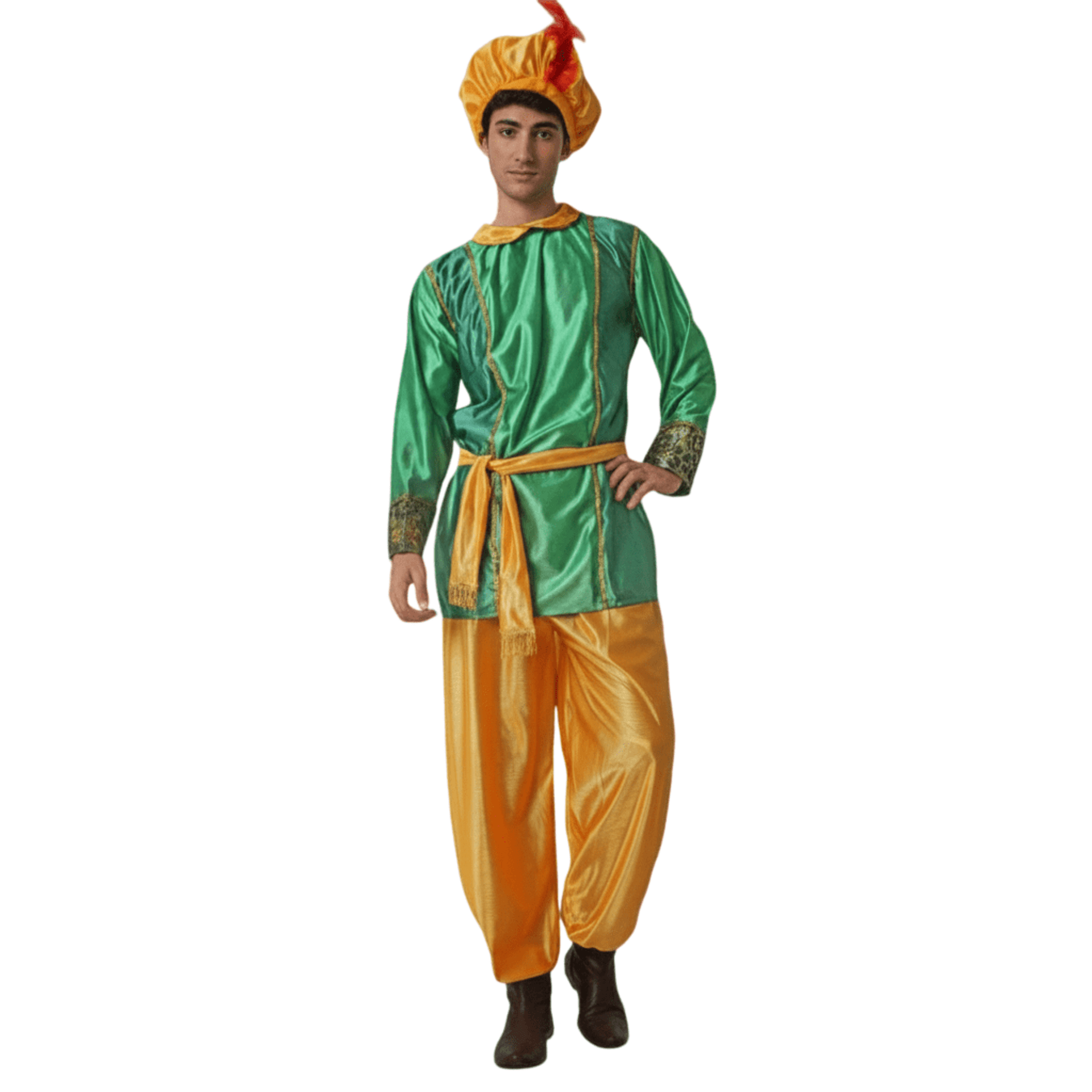 Disfraz de Paje Verde Real - Incluye Gorro, Camisa, Cinturón y Pantalón - 3